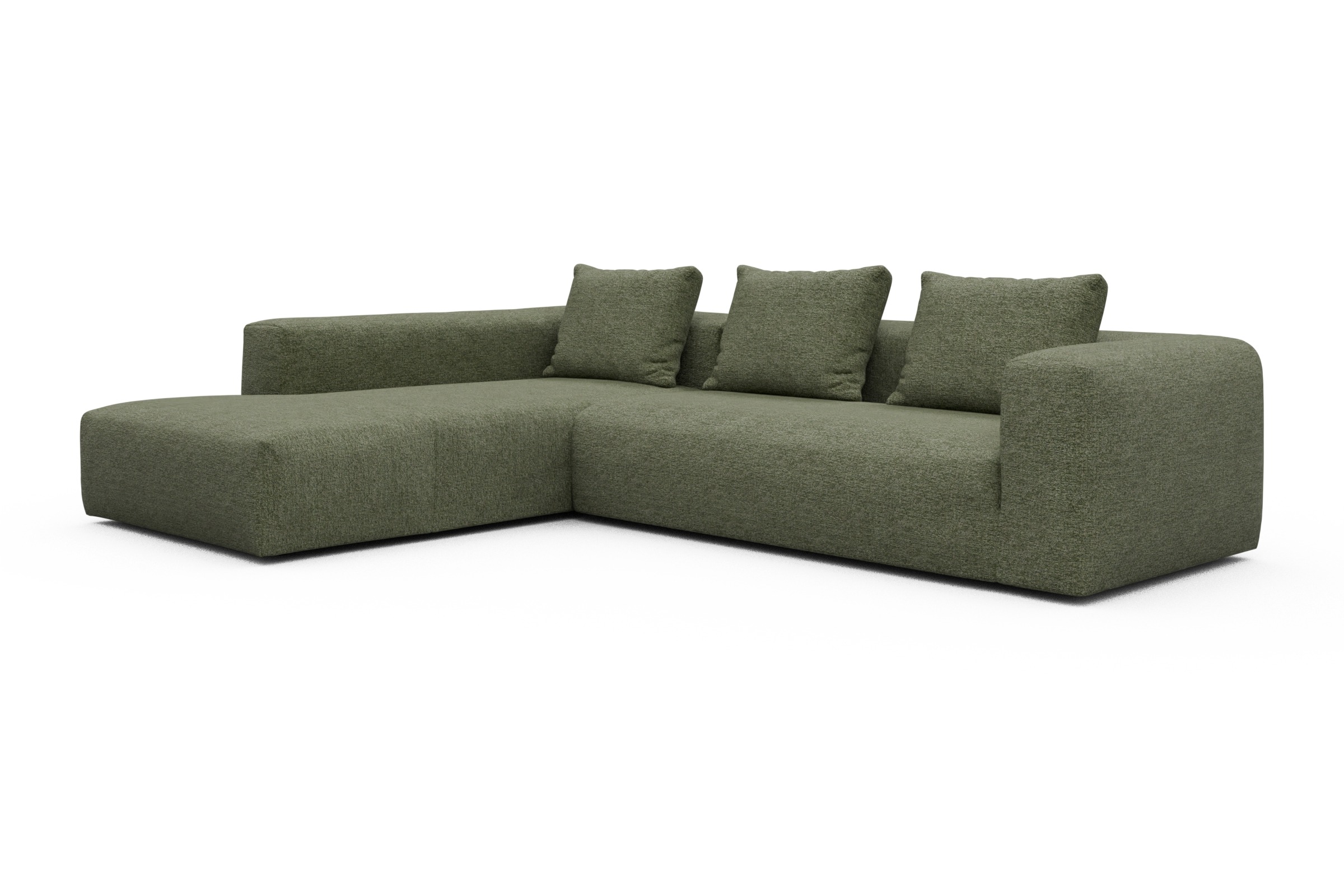 Ecksofa Fred Relax-Ecke links mit 2,5-Sitzer Carreno-Vivid-Green