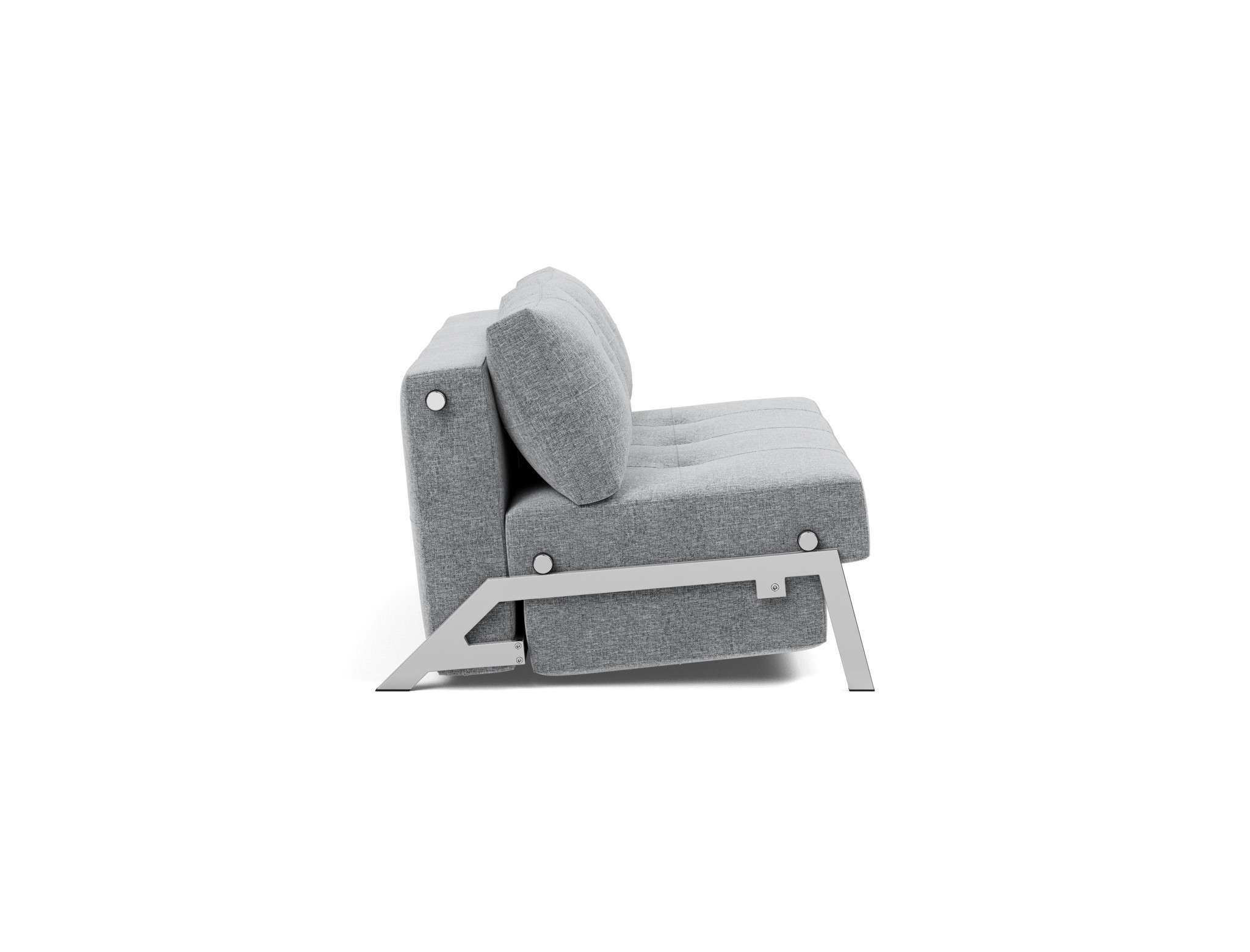 Schlafsofa Cubed 160 Strukturierter Stoff Twist 565-Granite Beine Chrom