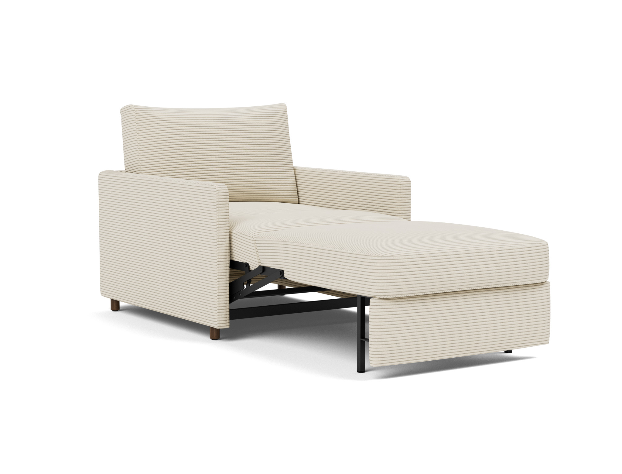 Schlafsessel Neah mit Slim-Armlehnen Kord Corduroy 594-Ivory