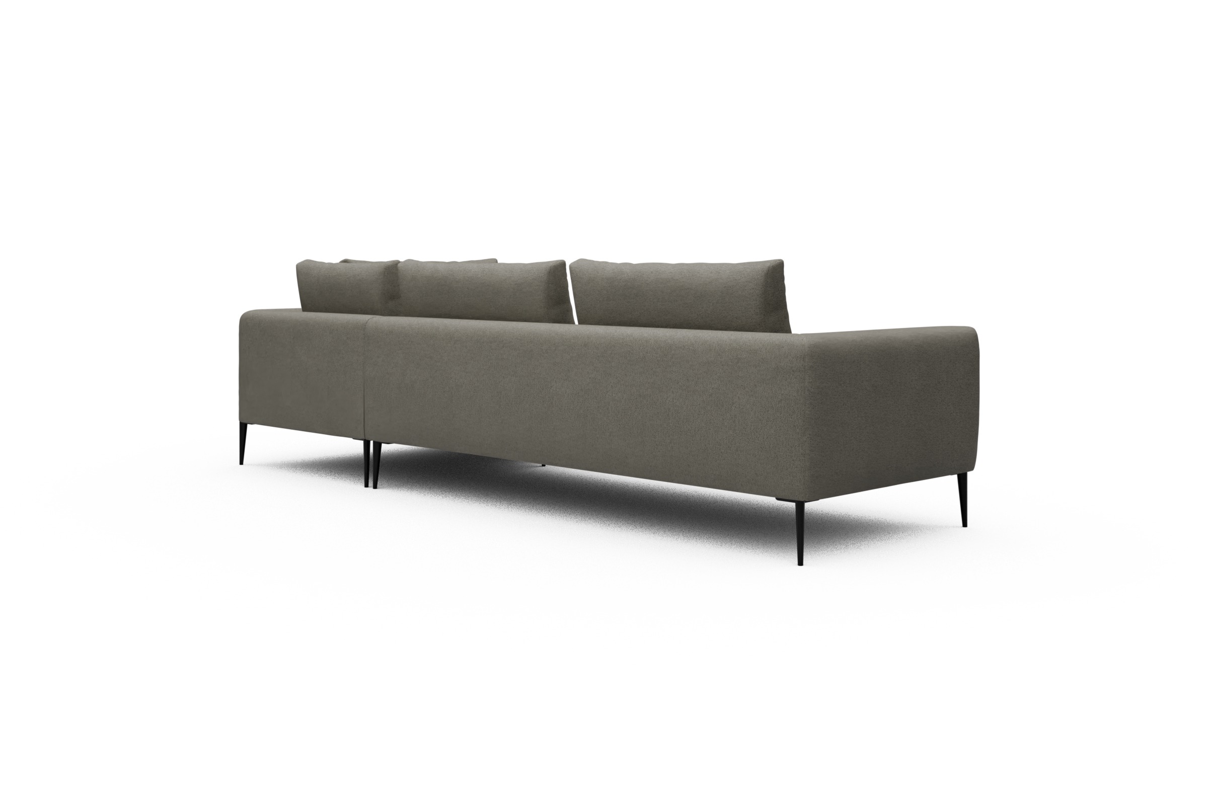 Ecksofa Paul Relax-Ecke links mit 3-Sitzer Denari-Warm-Grey