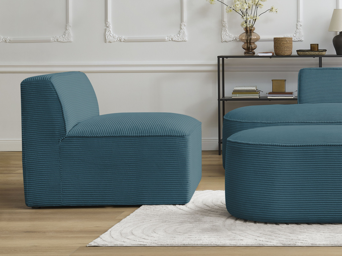 Bobochic Rousseau Sofamodul 1-Sitzer Cordsamt Dunkelblau