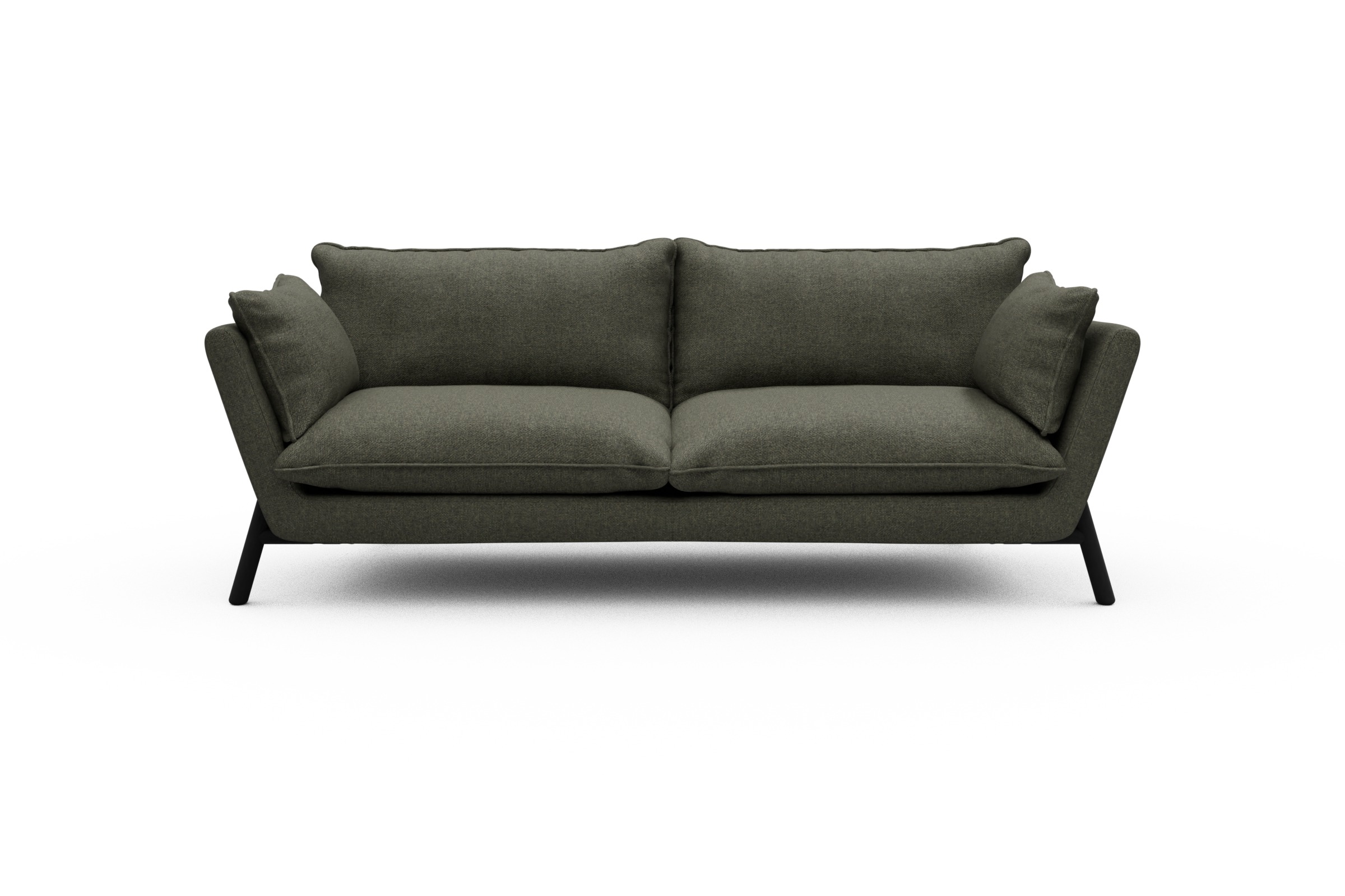 Skandi Home Sofa Emil PREMIUM 3-Sitzer Beinfarbe Eiche Schwarz Sama-Winter-Moss moebelfaktor