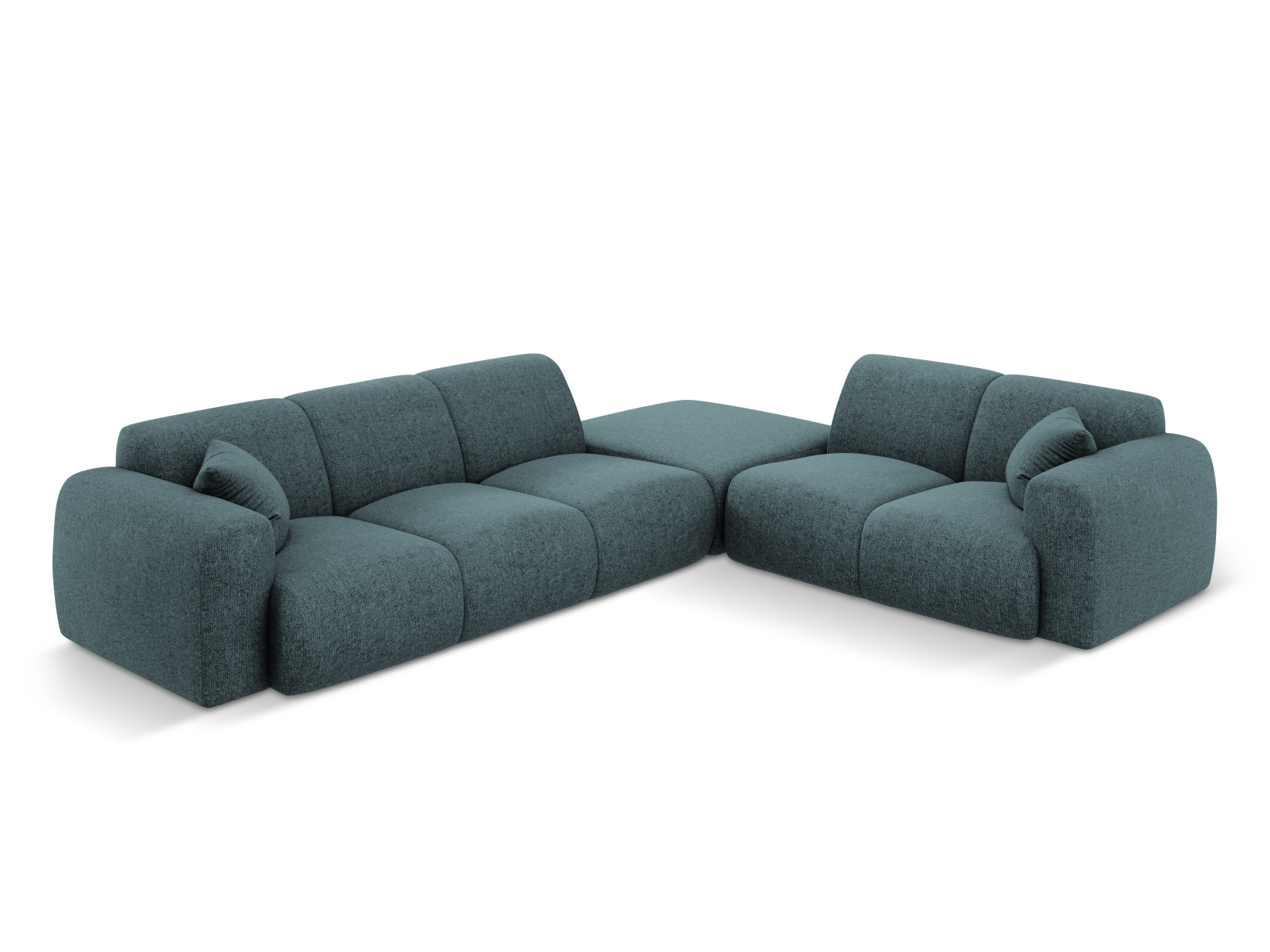 Cosmopolitan Design Ecksofa Nolio 4-Sitzer offen Chenille Haga Petrol Rechts
