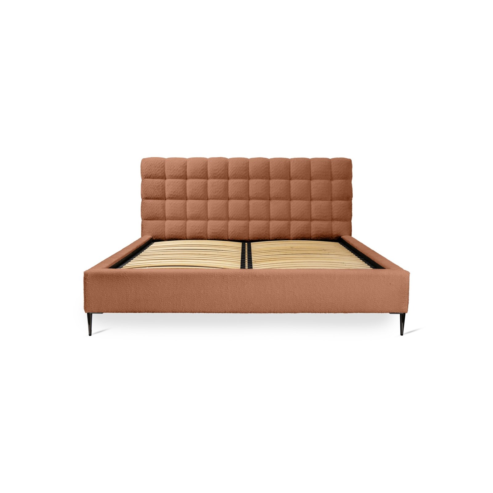 Polsterbett Tano Boucle 180x200 mit Holzrahmen Euphoria 09 Deep Terra