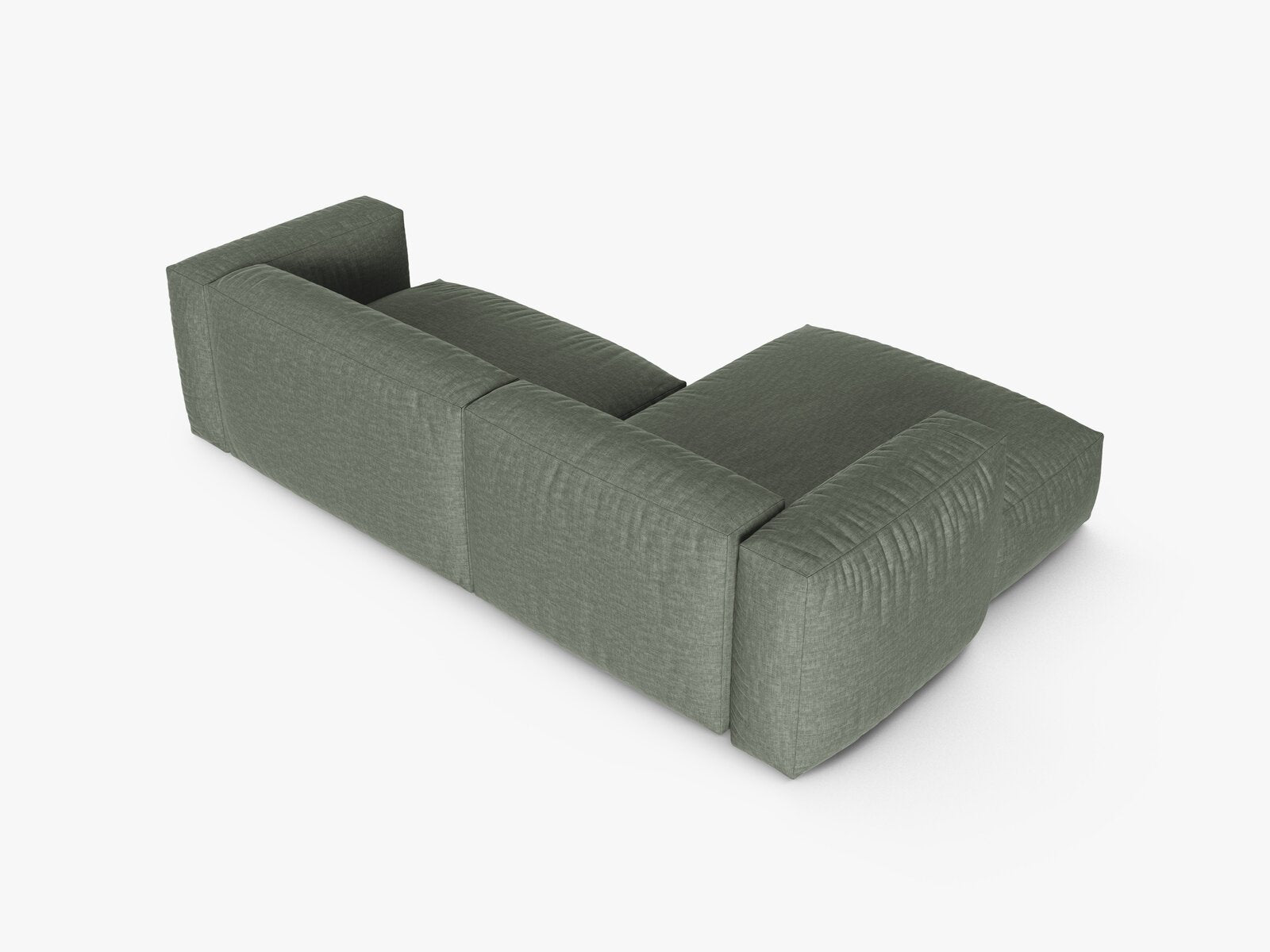 Micadoni Ecksofa Martina 2-Sitzer 90cm Sitztiefe Links Strukturierter Stoff Boston Moßgrün