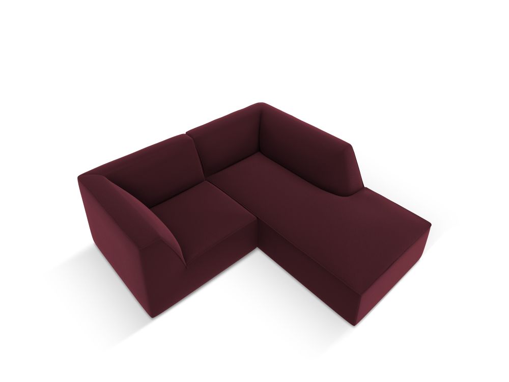 Cosmopolitan Design Ecksofa Siena 3-Sitzer Kunstleder Pacifico Bordeaux Rechts