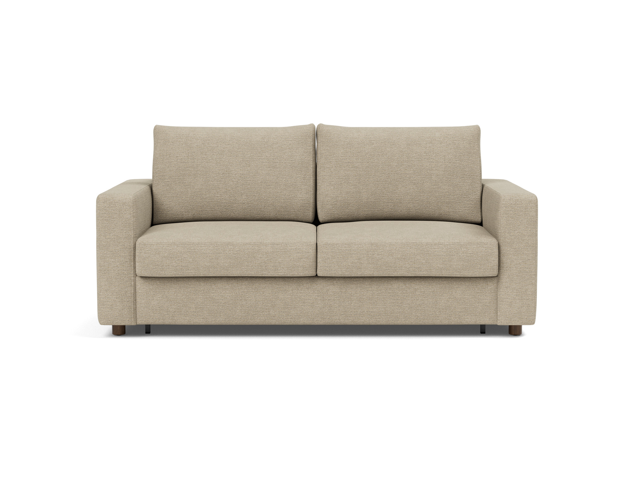 Schlafsofa Neah mit Standard-Armlehnen 160 Strukturierter Stoff Taura 356-Sand
