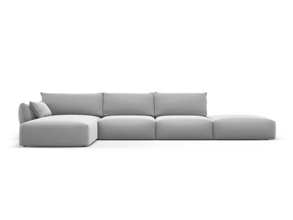 Cosmopolitan Design Ecksofa Matera 5-Sitzer offen Samt Salvador Grau Links