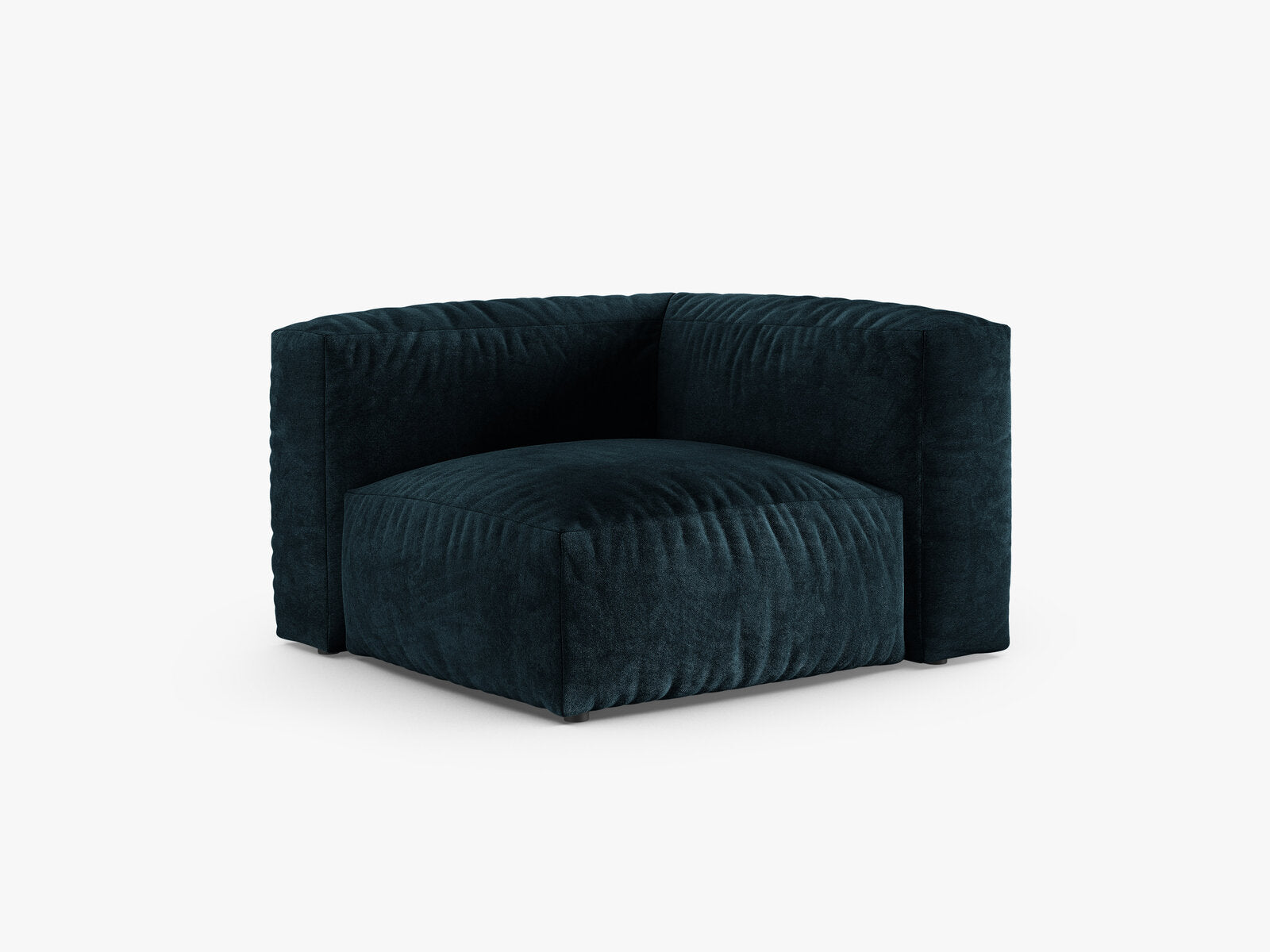 Micadoni symmetrisches Eckmodul Martina 1-Sitzer 90cm Sitztiefe Samt Vogue Dunkel Petrol
