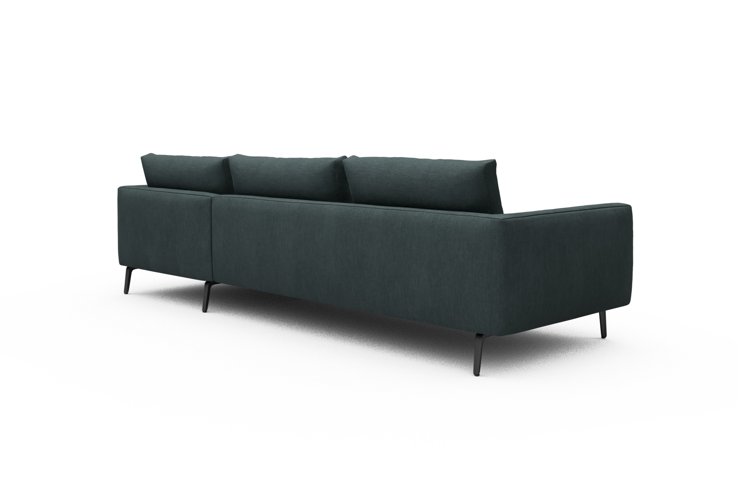Ecksofa Karl Chaiselongue rechts mit 2,5-Sitzer Vivus-Blue