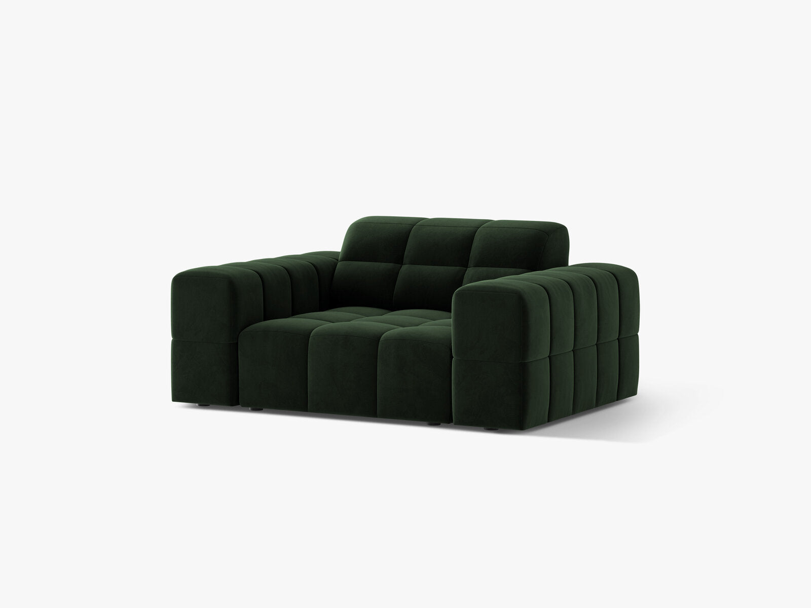 Micadoni Sessel Jennifer 1-Sitzer Samt Venus Flaschengrün