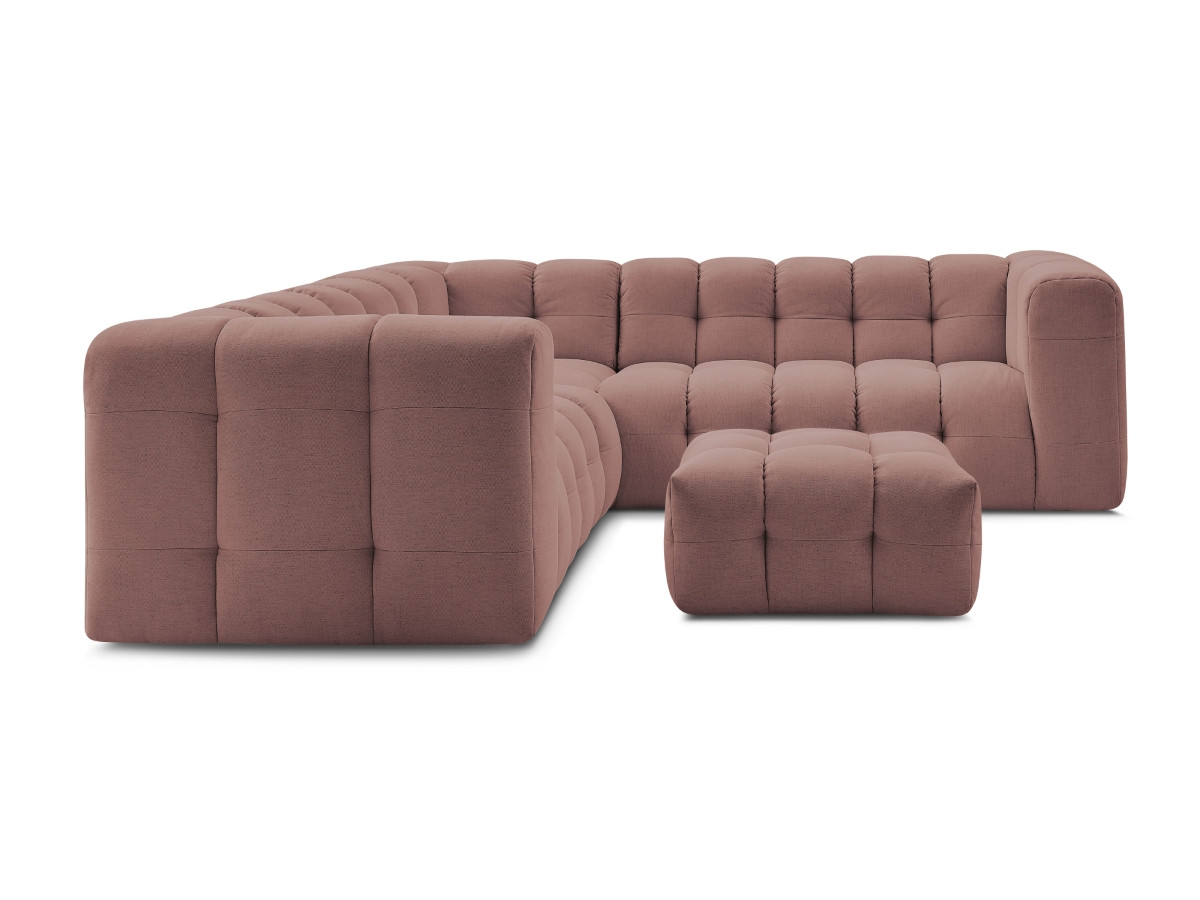 Bobochic Cloud Ecksofa mit Pouf 268 × 110 cm Stoff Rosa