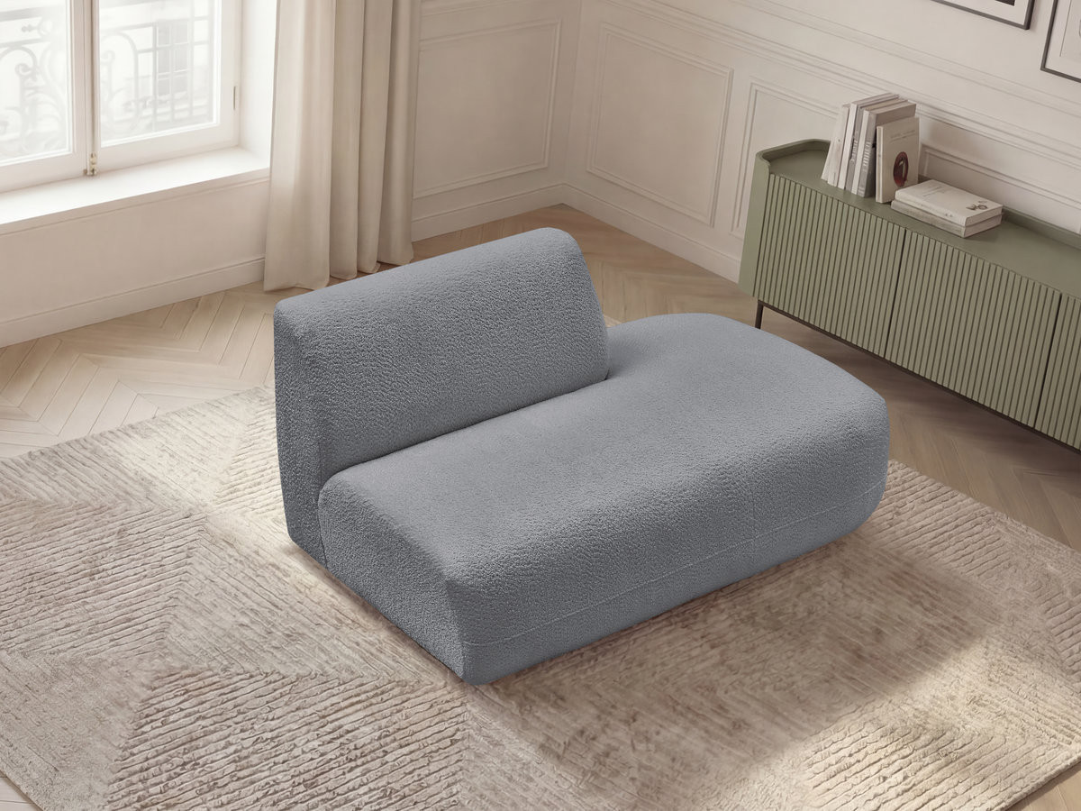 Bobochic Anda Sofamodul 2-Sitzer Chenille Grau Ecke rechts