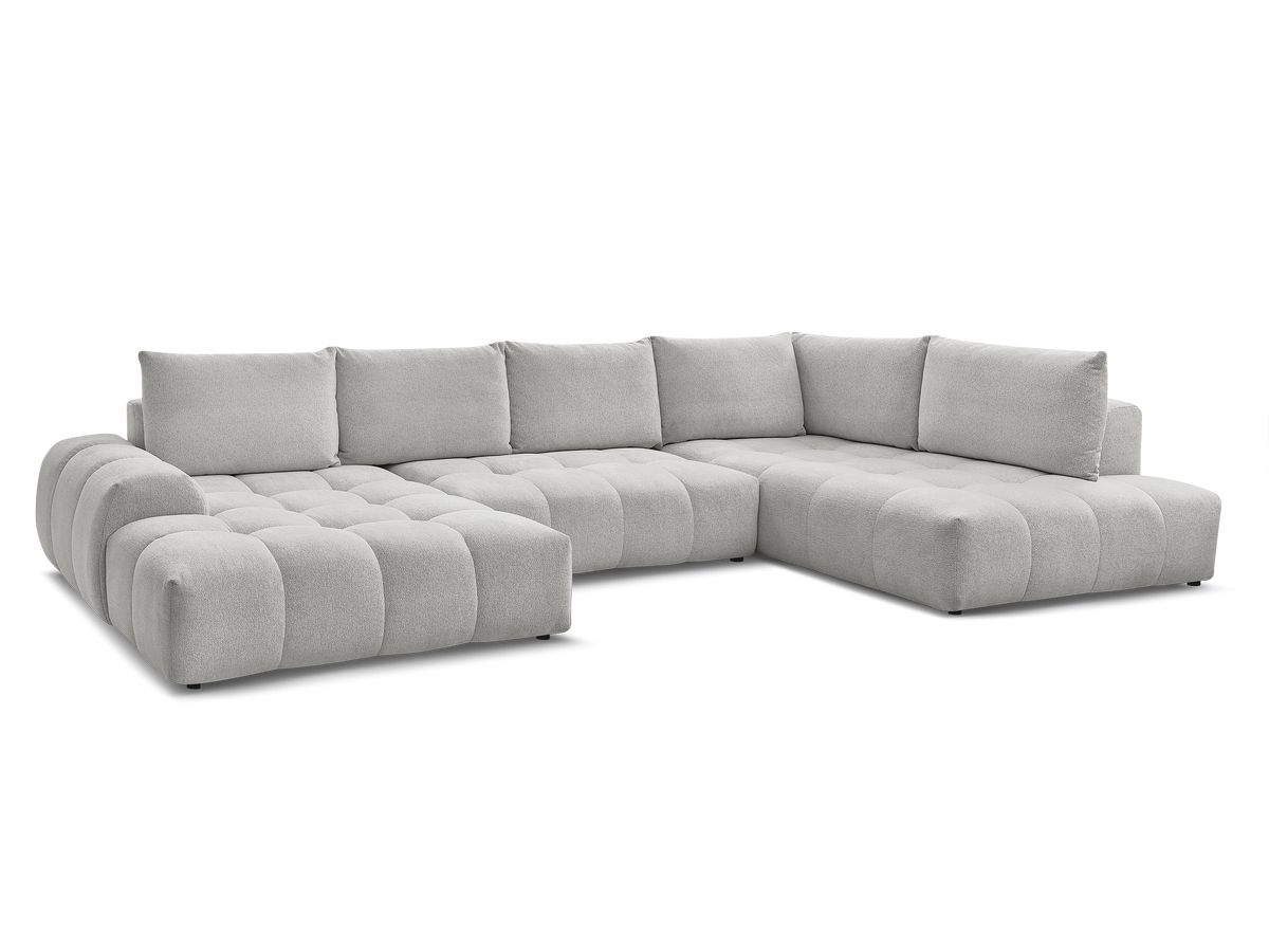Bobochic Everest Wohnlandschaft, 6 Kissen Melange-Stoff Hellgrau Ecke links