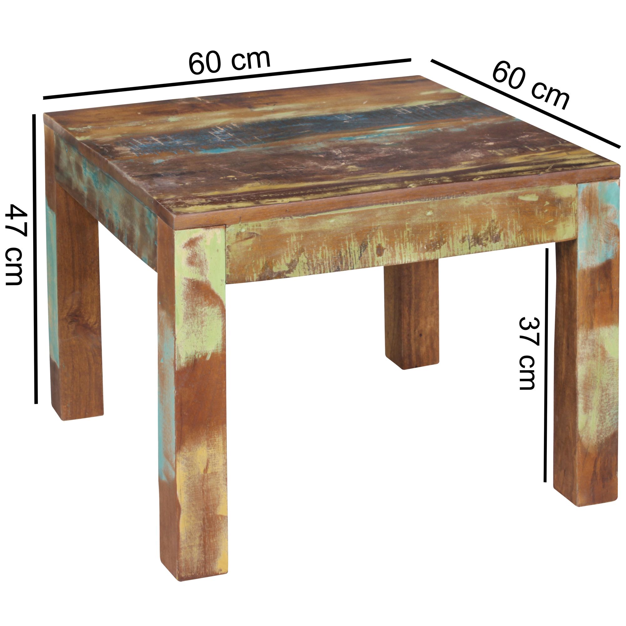 Couchtisch Dyroy Mango Massivholz Bunt 60 × 60 × 47 cm