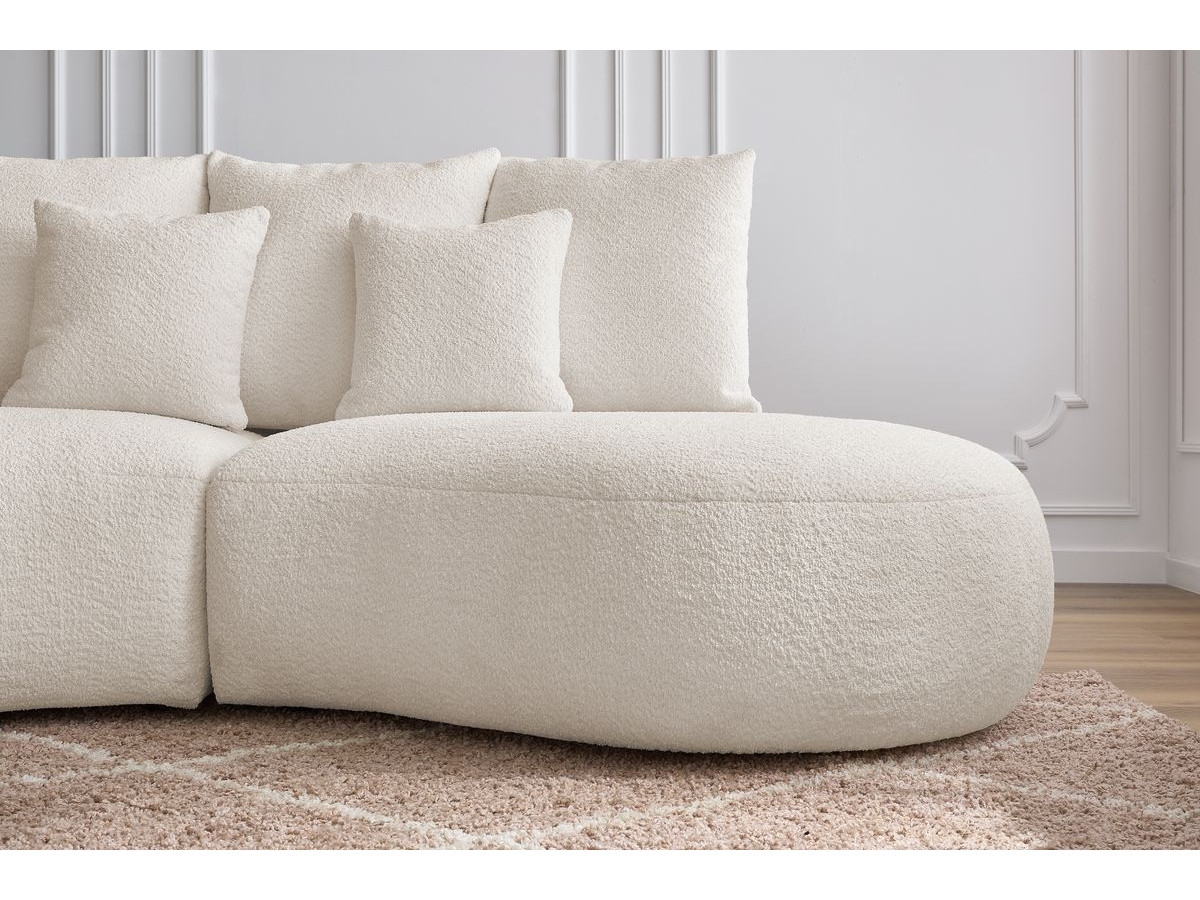 Bobochic Saint-germain Sofa 3-Sitzer Bouclé-Stoff Weiß