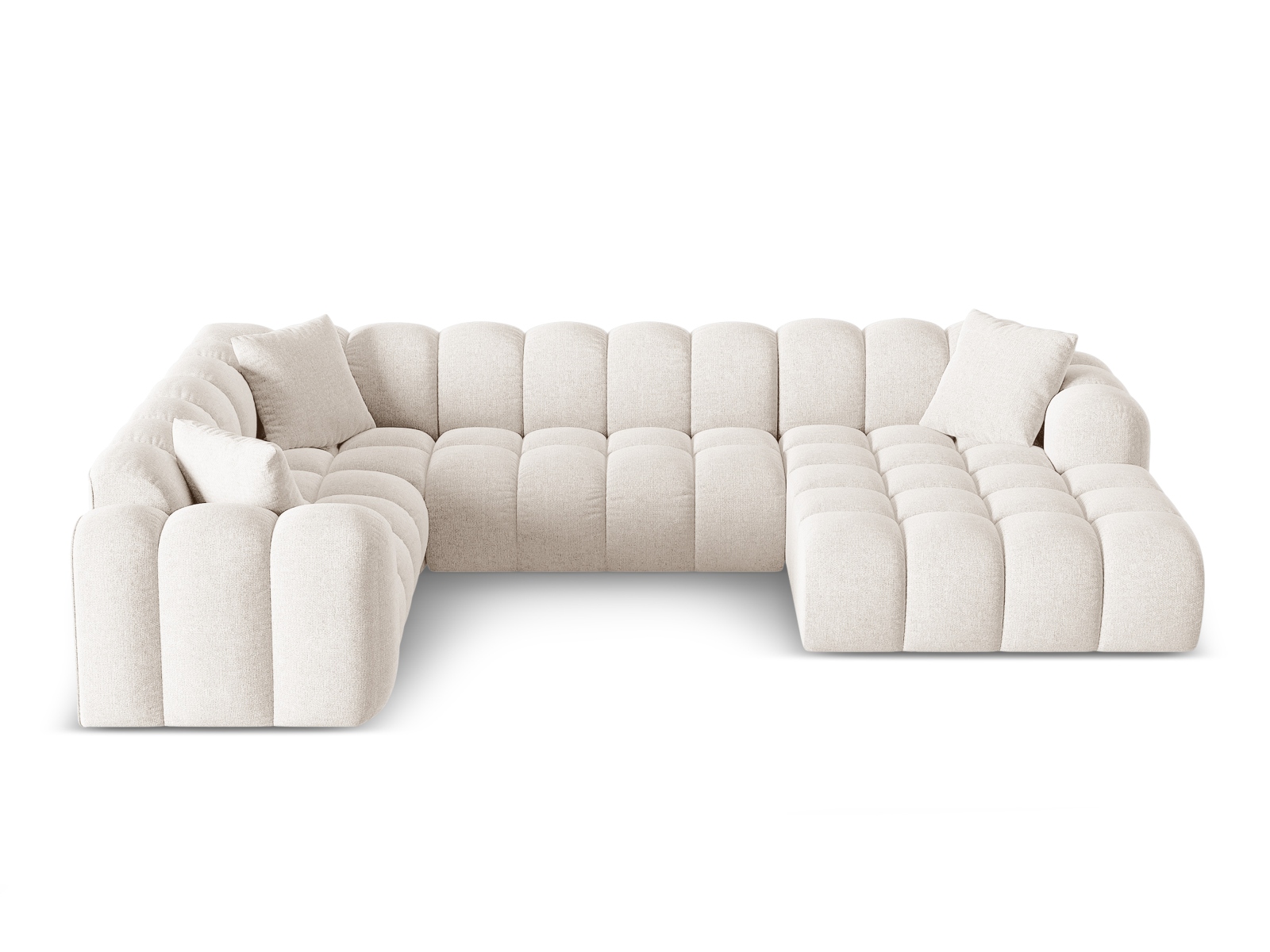 Cosmopolitan Design Panoramasofa Treno 4-Sitzer Chenille Eden Helles Beige Links