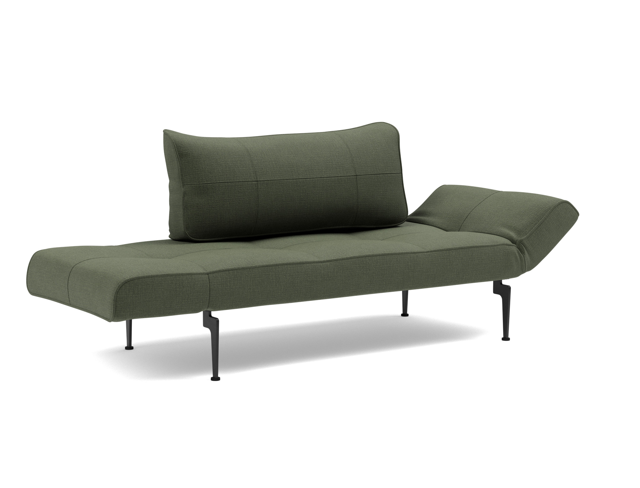 Tagesbett Zeal Chenille Esina 413-Olive-Green Beine Laser schwarz