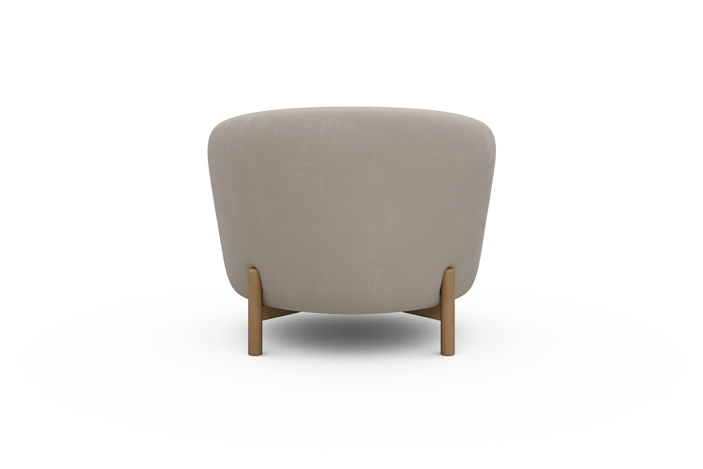 Sessel Ronda Holzbeine Eiche Natur Cordufine-Off-White