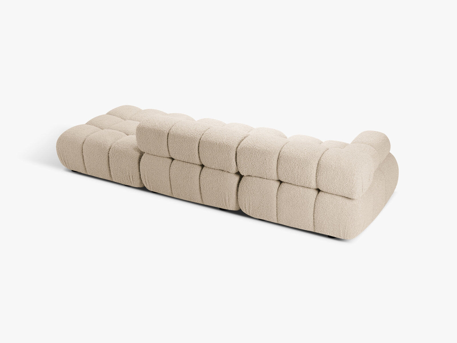 Micadoni Modulares Sofa Bellis 4-Sitzer Rechts Boucle Rolf Helles Beige