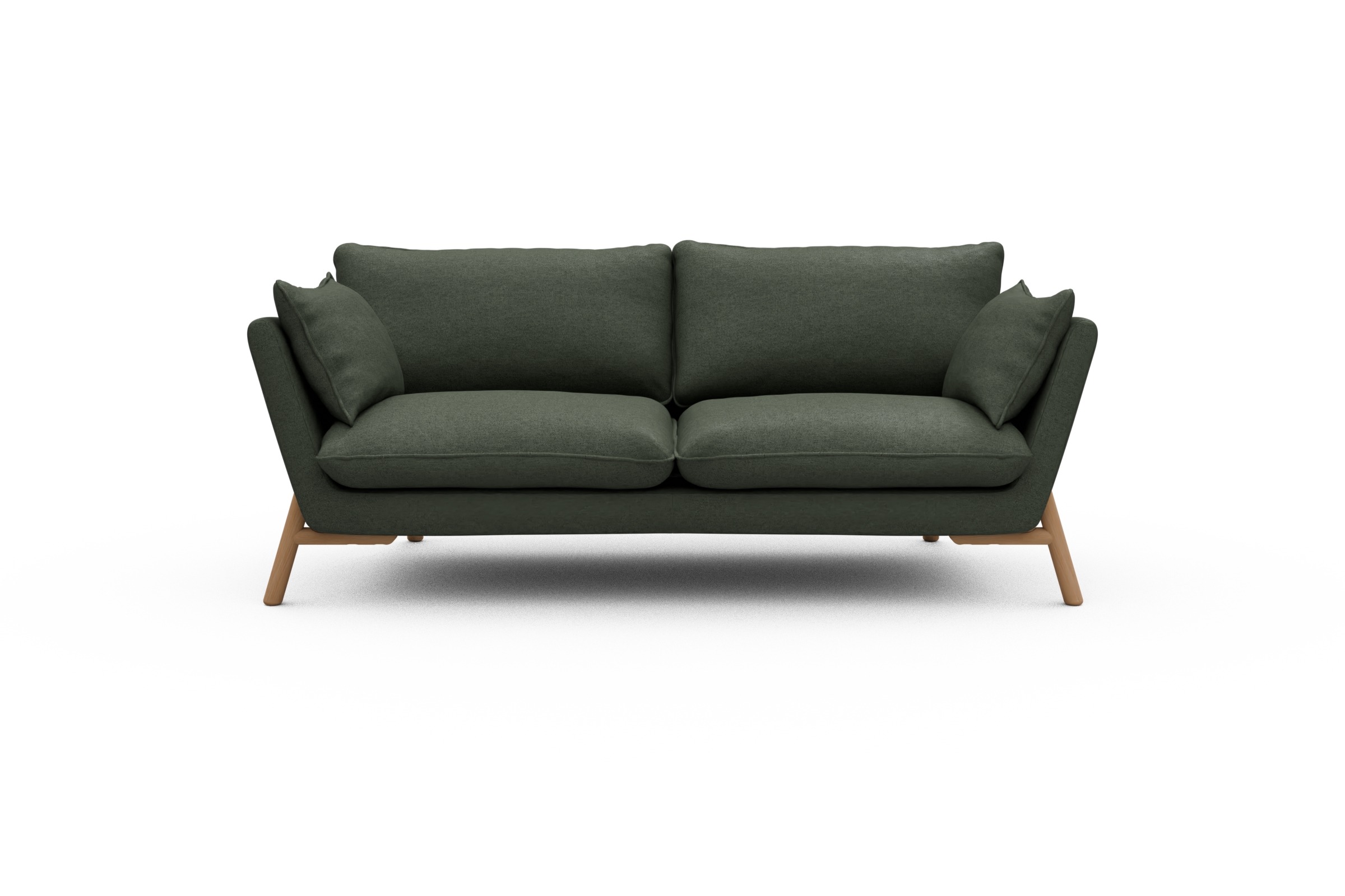 Skandi Home Sofa Emil 2-Sitzer Beinfarbe Eiche Natur Denari-Forest-Green moebelfaktor