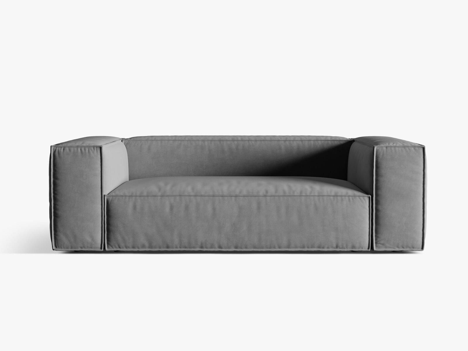 Micadoni Sofa Nuria 3-Sitzer Samt Grau