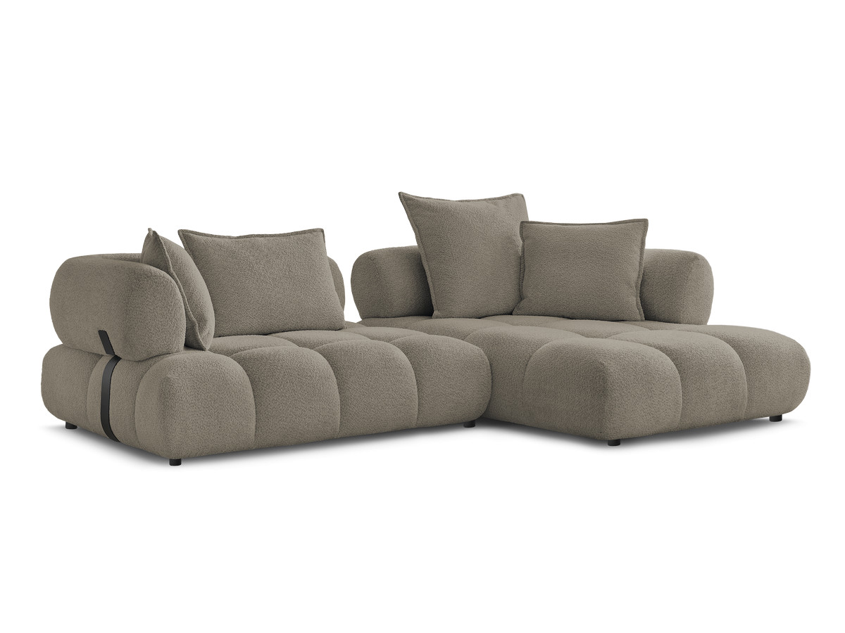 Bobochic Alya Ecksofa Bouclé-Stoff Taupe Ecke rechts