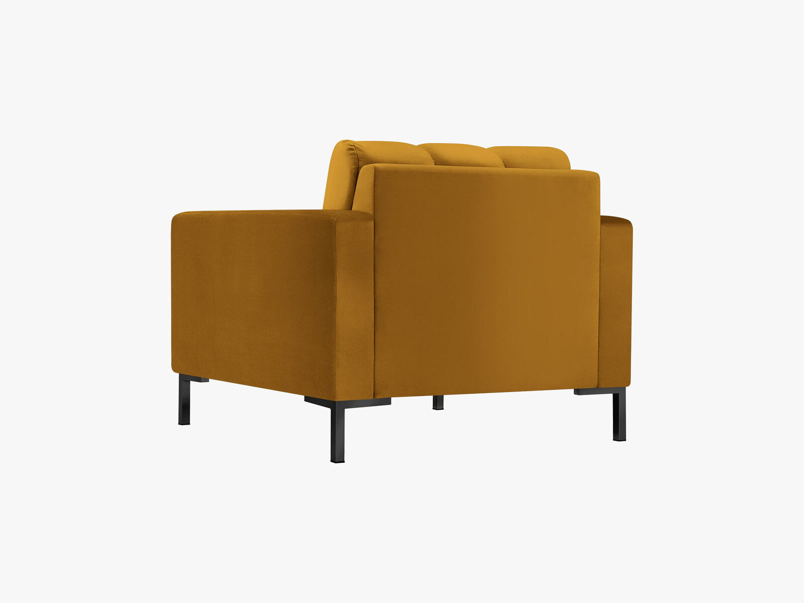 Micadoni Sessel Mamaia 1-Sitzer Samt Bluvel Gelb schwarze Beine