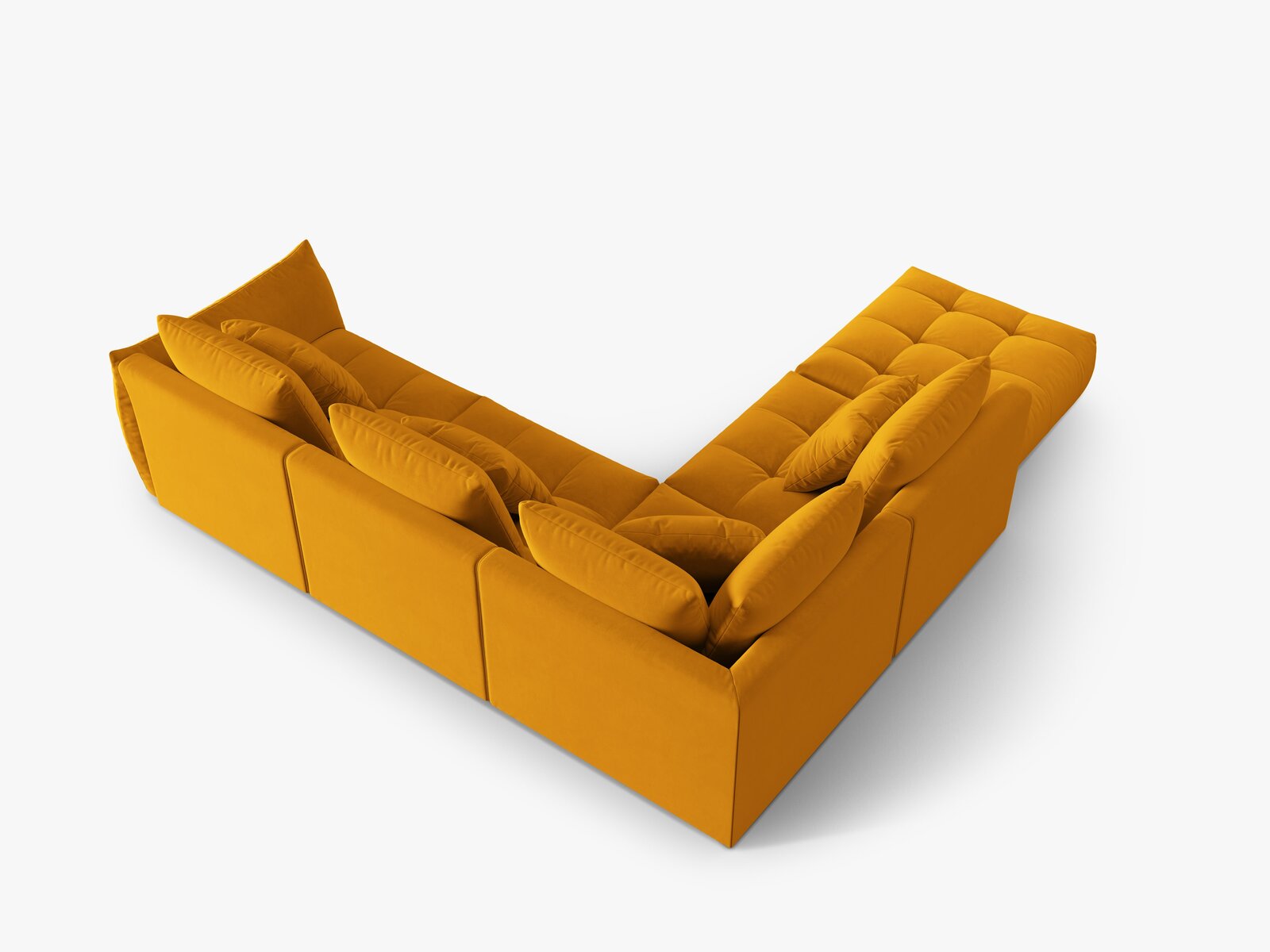 Micadoni Ecksofa Bloom 5-Sitzer Links Samt Gelb