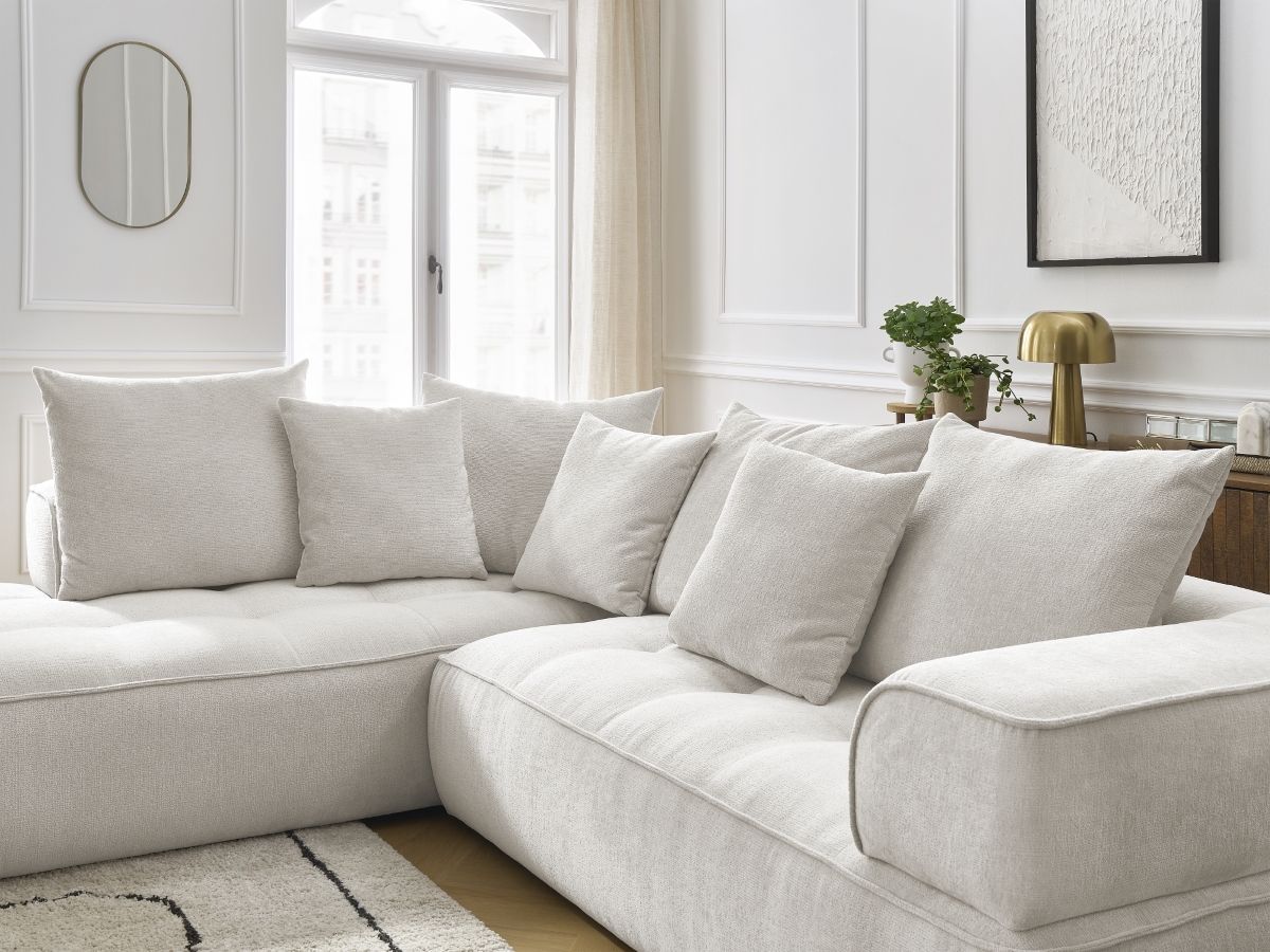 Bobochic Whesley Ecksofa Stoff Beige Ecke links