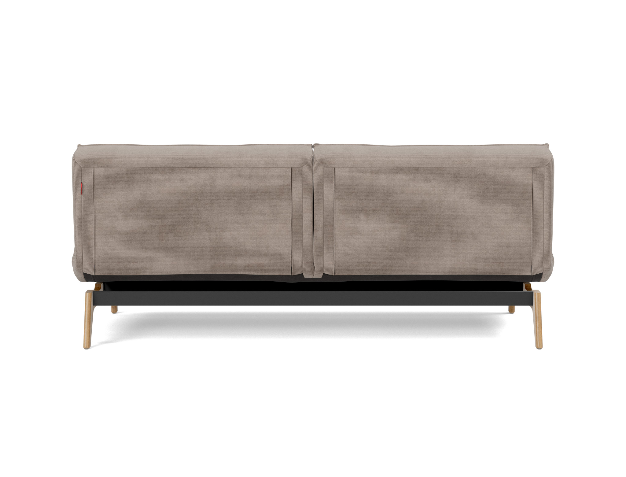 Schlafsofa Splitback Kord Cordufine 318-Beige Beine Eiche