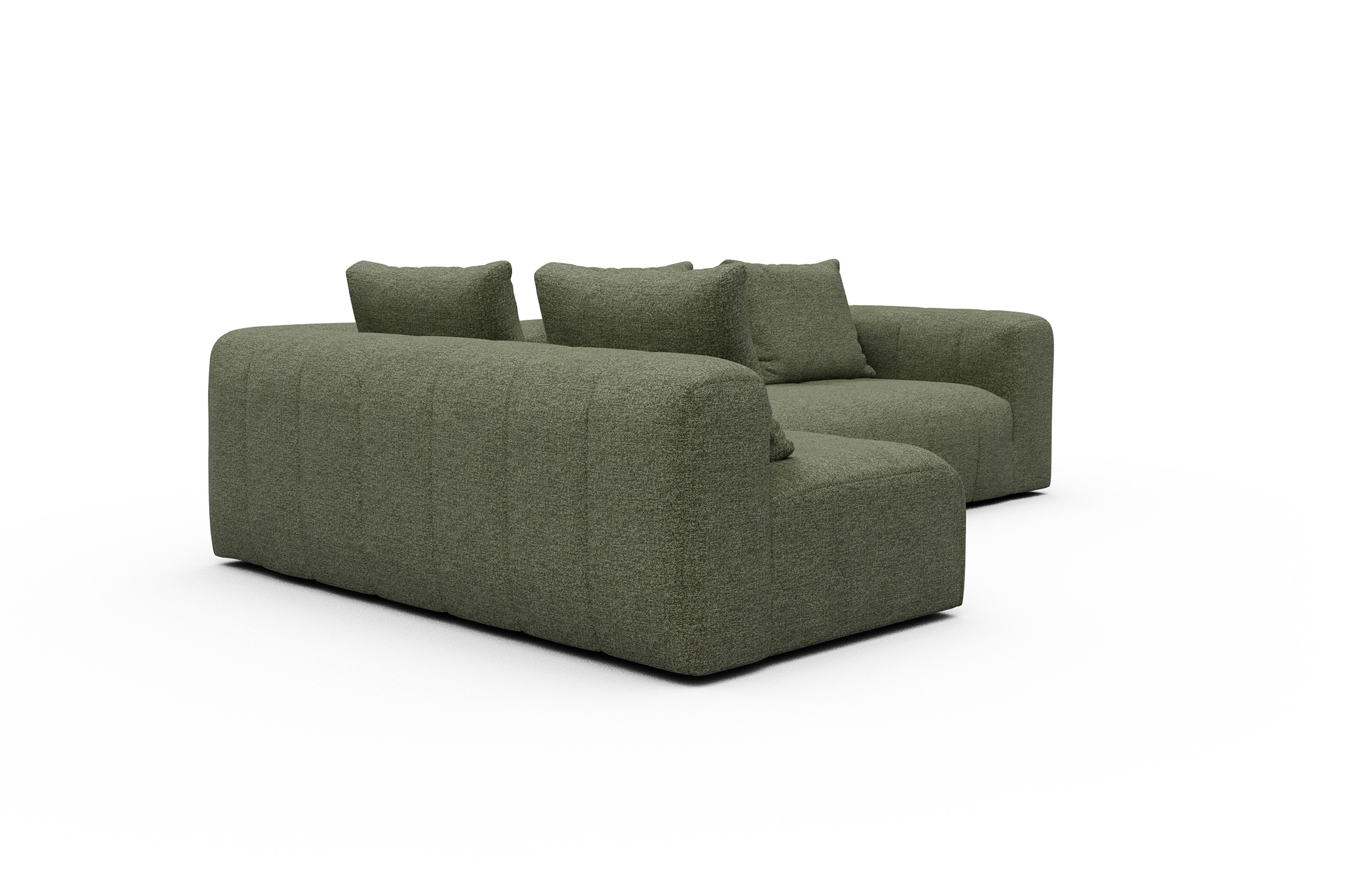 Ecksofa Hugo 2x 2,5-Sitzer Armlehne rechts Carreno-Vivid-Green
