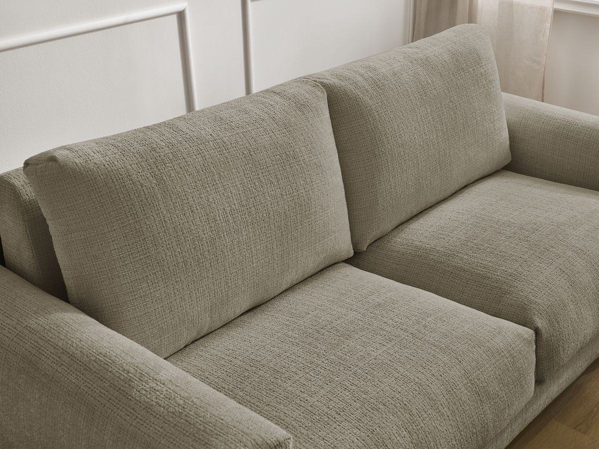 Bobochic Cocoone Schlafsofa 3-Sitzer Strukturstoff Taupe, Liegefläche 140 × 200 cm