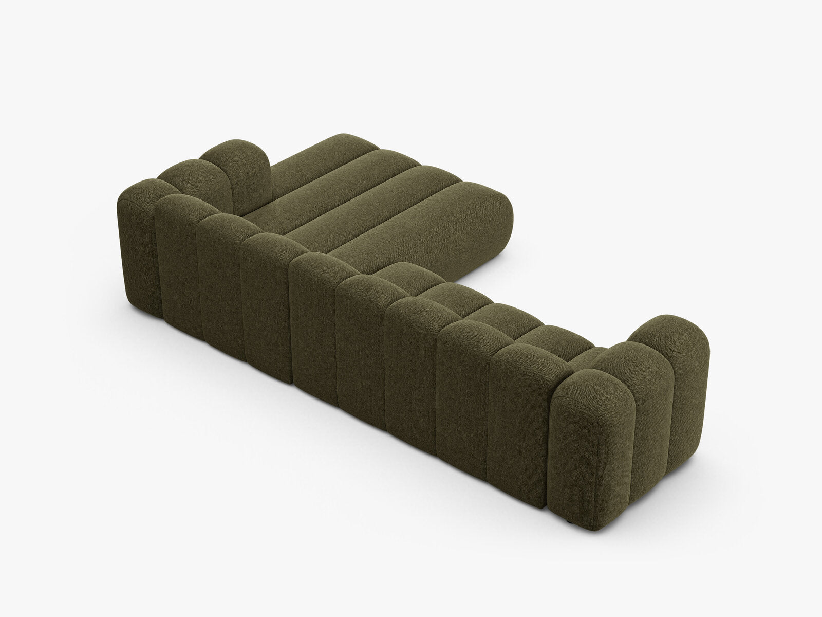 Micadoni Modulares Ecksofa Lupine 4-Sitzer Rechts Chenille Eden Grün