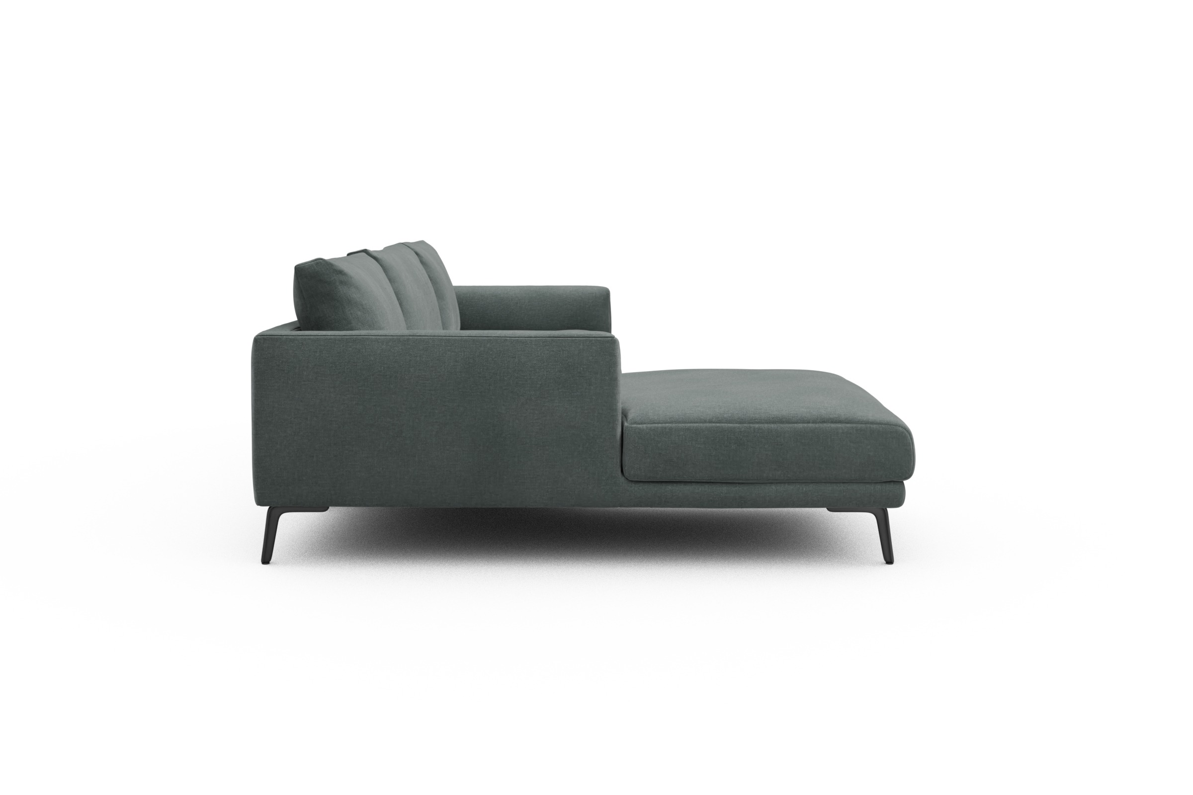 Ecksofa Karl Chaiselongue links mit 2,5-Sitzer Smooth-Silver-Grey