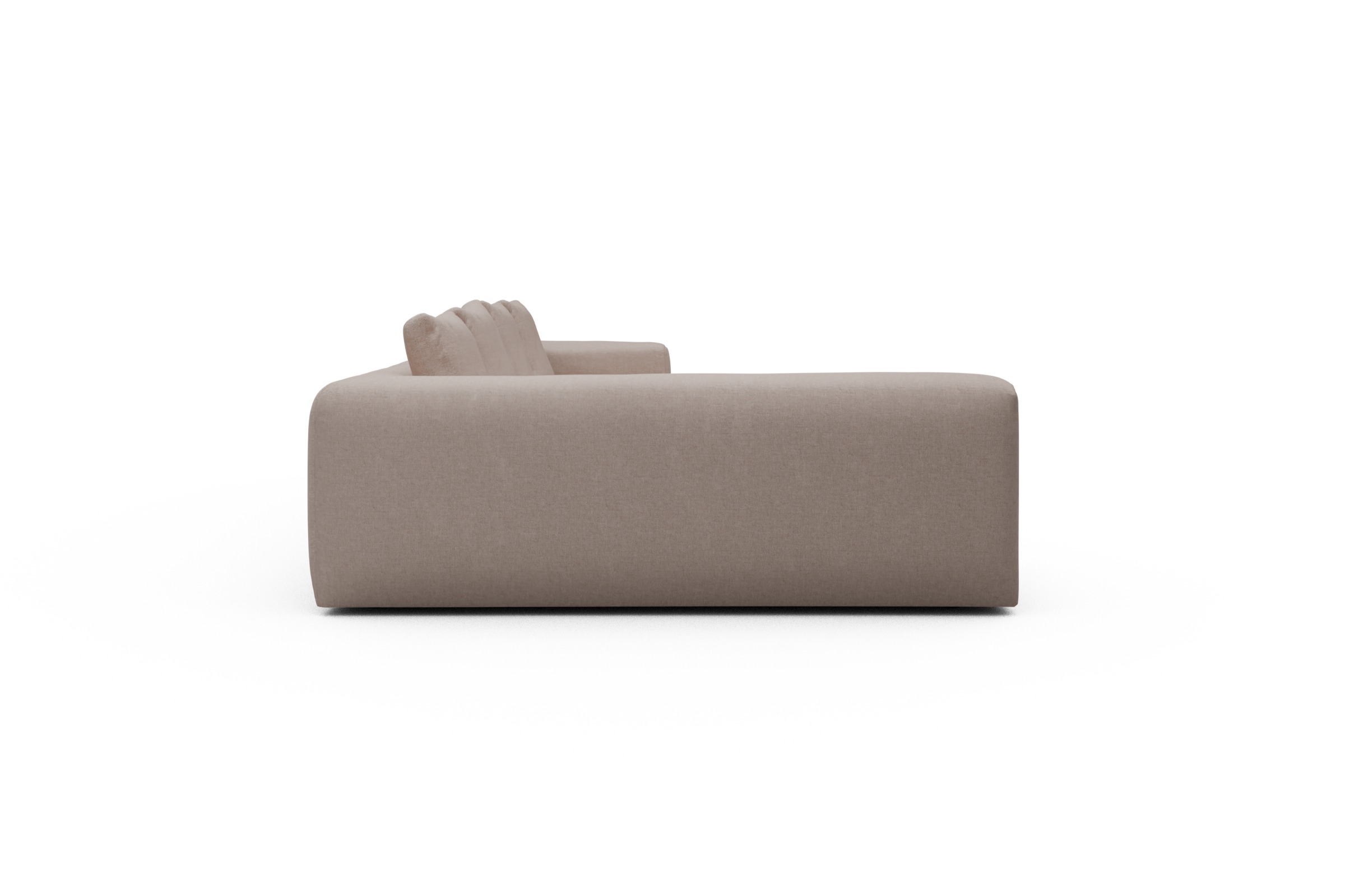 Wohnlandschaft Fred Chaiselongue rechts mit 2-Sitzer und lange Armlehne links Weda-Sand