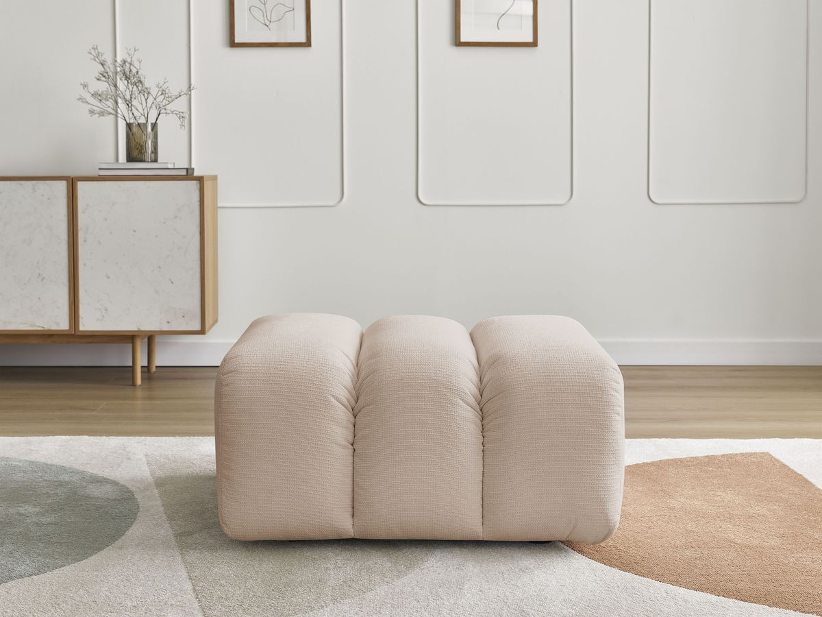 Bobochic Talia Pouf Melange-Stoff Beige