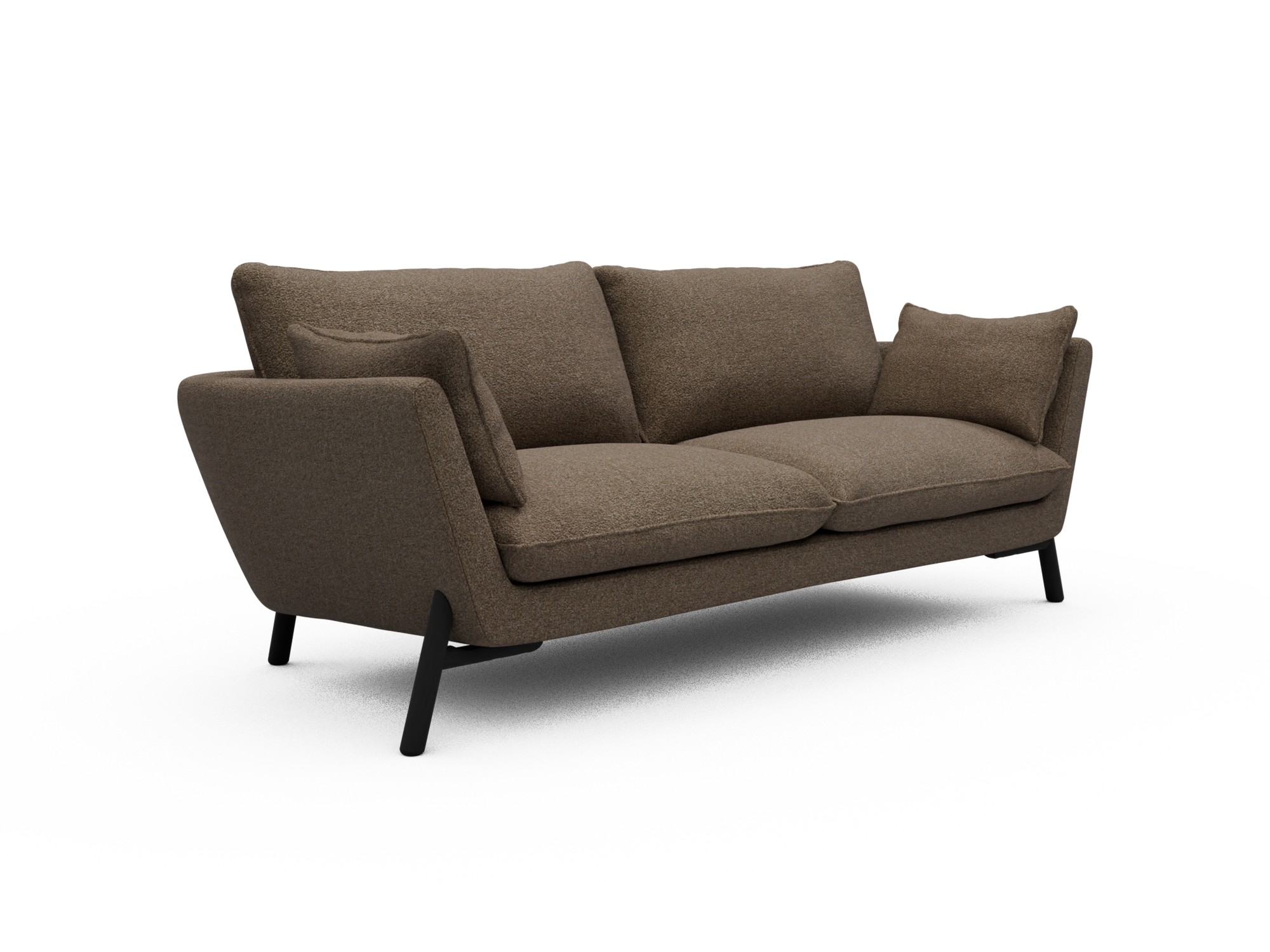 Skandi Home Sofa Emil 3-Sitzer Beinfarbe Eiche Schwarz Aivi-Khaki-Brown moebelfaktor