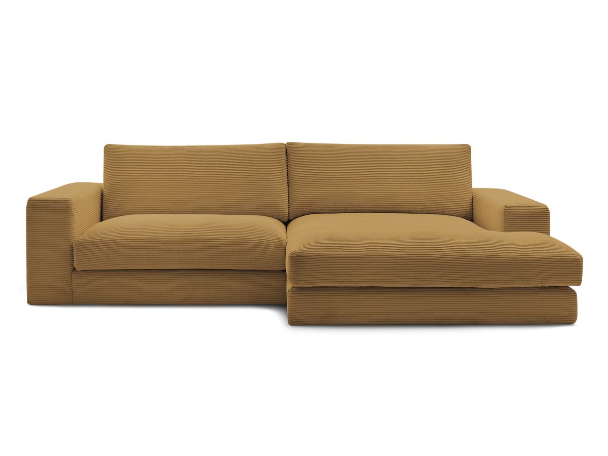 Bobochic Leonard Ecksofa 274 × 159 cm Cordsamt Gelb Ecke rechts