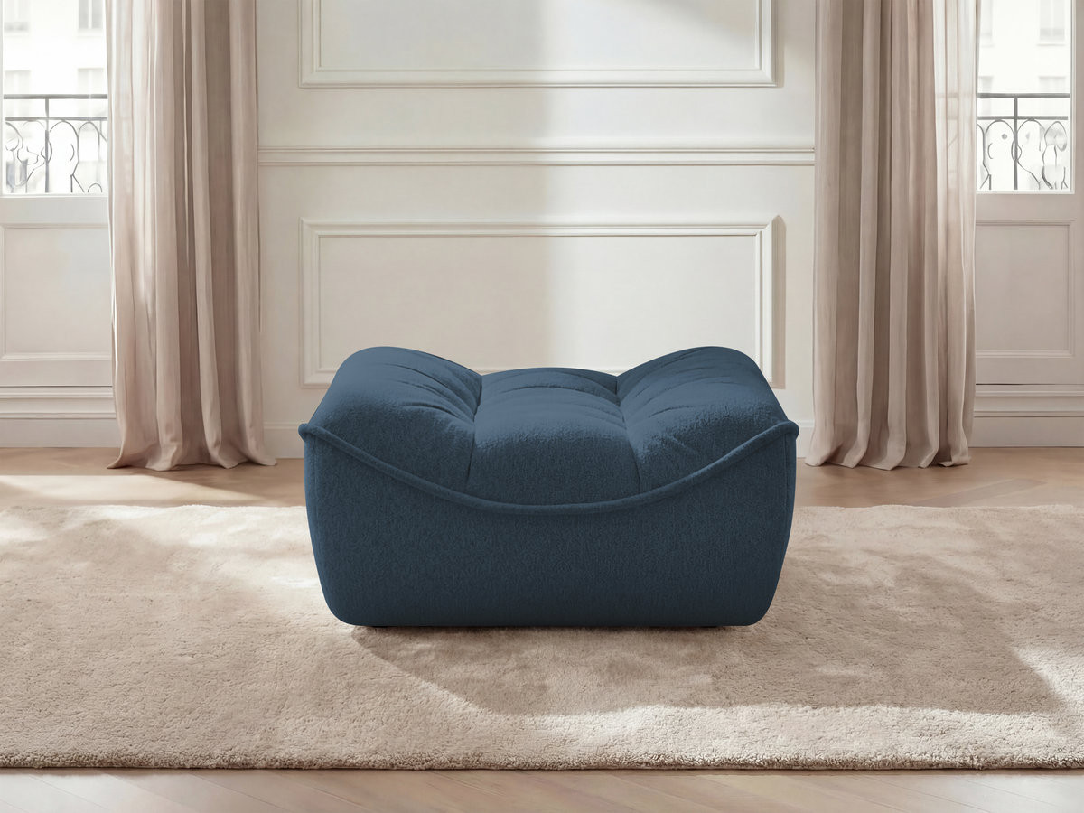 Bobochic Serena Pouf Melange-Stoff Blau