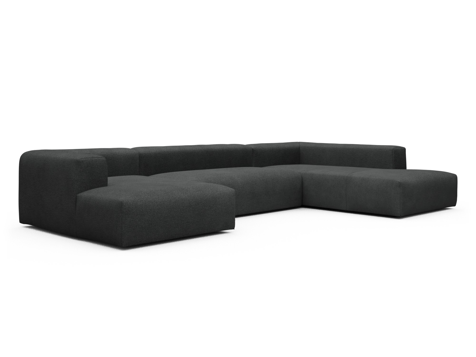 Skandi Home Wohnlandschaft Fred Relax-Ecke rechts mit 2-Sitzer und Chaiselongue links Boucle-Charcoal moebelfaktor