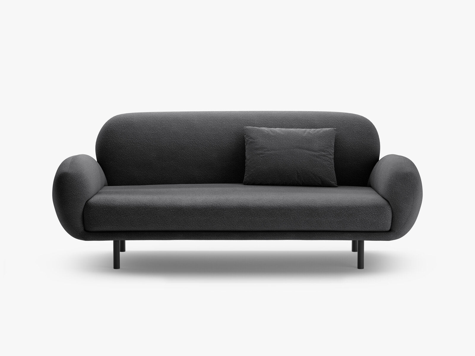 Micadoni Sofa Poppy 2-Sitzer große Version Boucle Baloo Dunkelgrau