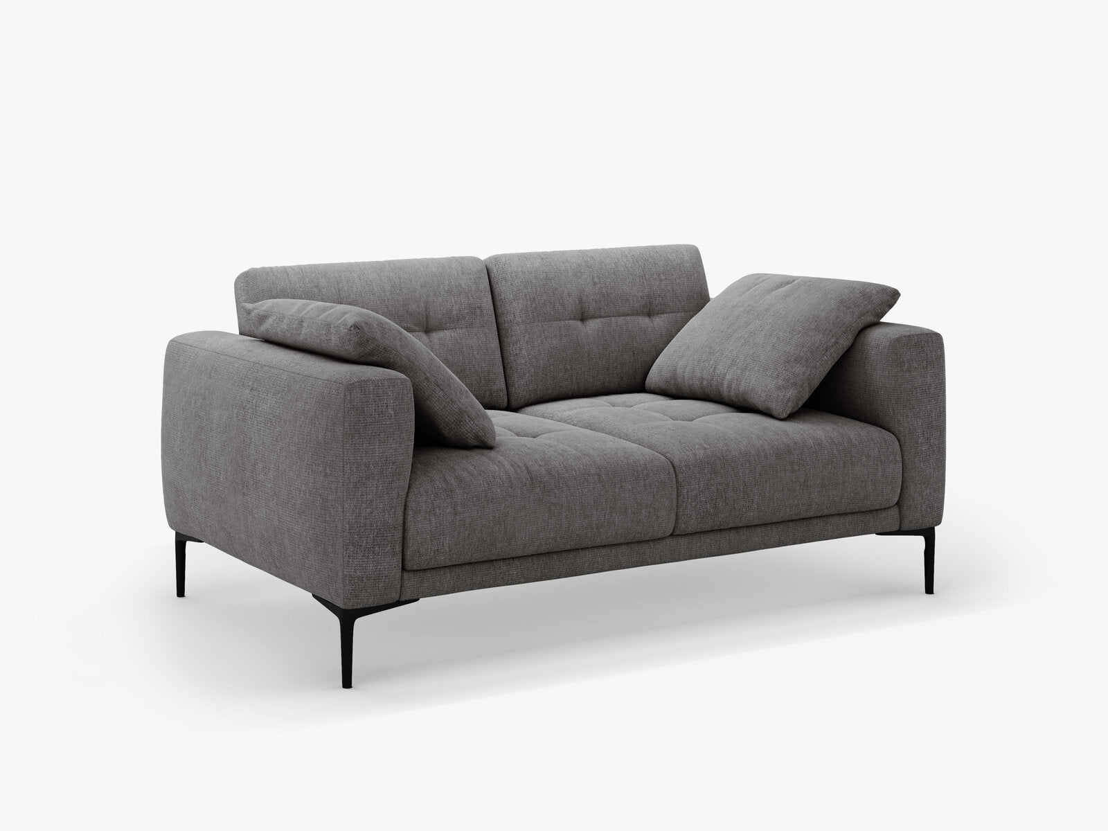 Micadoni Sofa Bemy 2-Sitzer Strukturierter Stoff Grau
