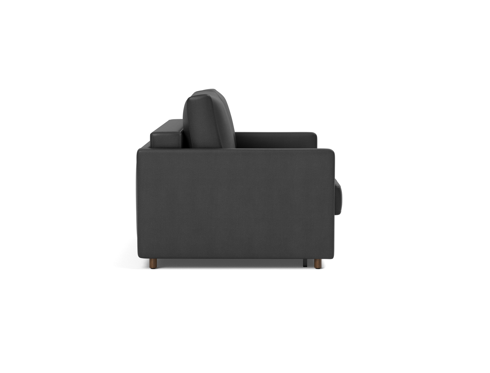 Schlafsofa Neah mit Slim-Armlehnen 140 Lederoptik Faunal 550-Black