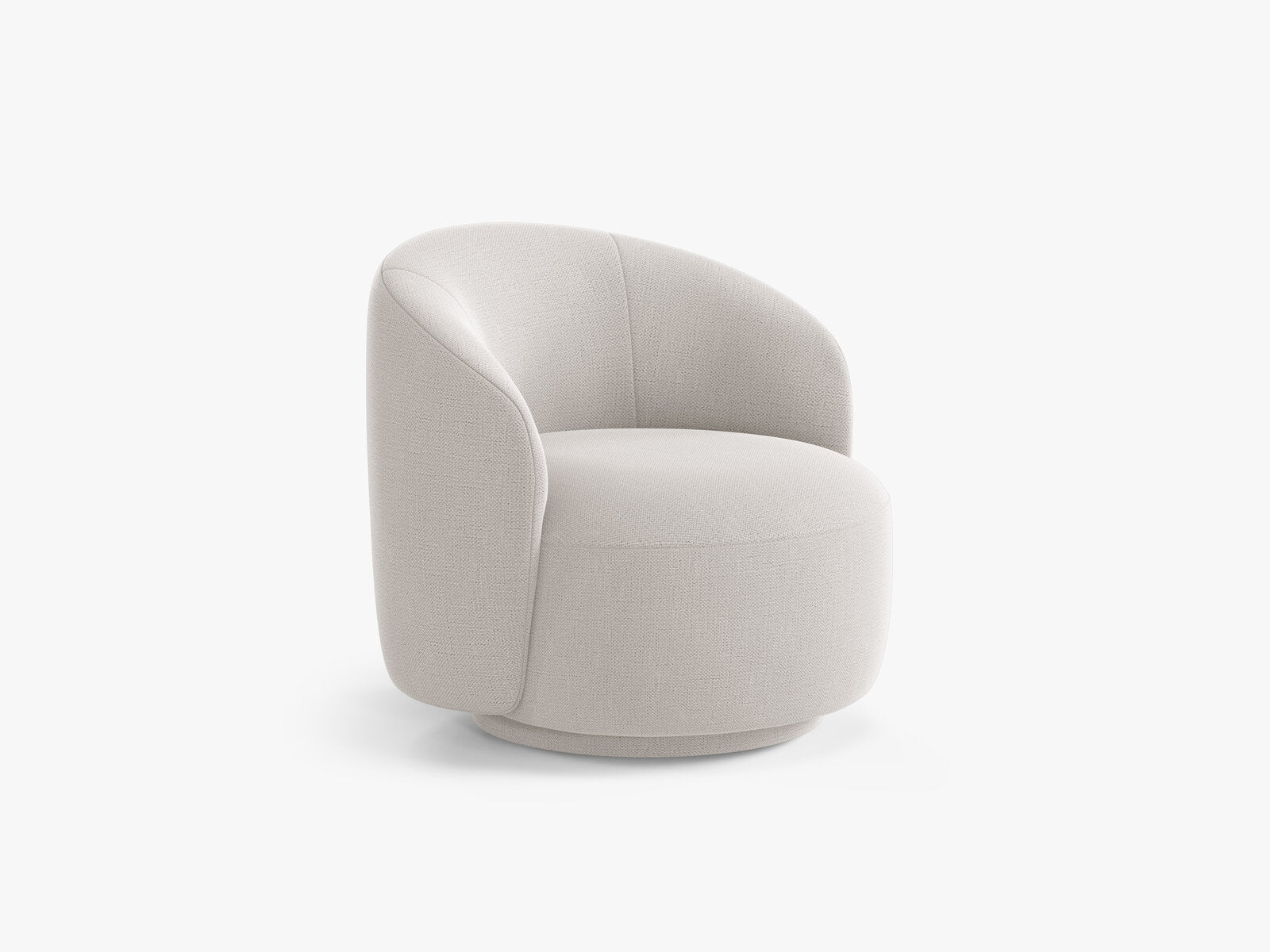 Micadoni drehbarer Sessel Letizia Strukturierter Stoff Moly Helles Beige
