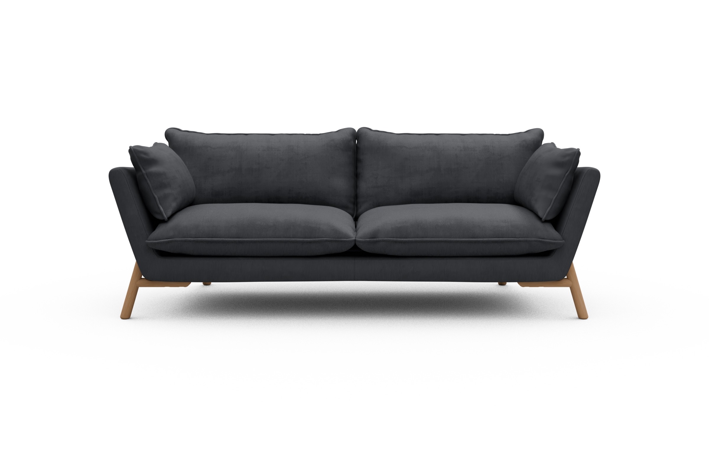 Skandi Home Sofa Emil PREMIUM 3-Sitzer Beinfarbe Eiche Natur Cordufine-Slate-Grey moebelfaktor