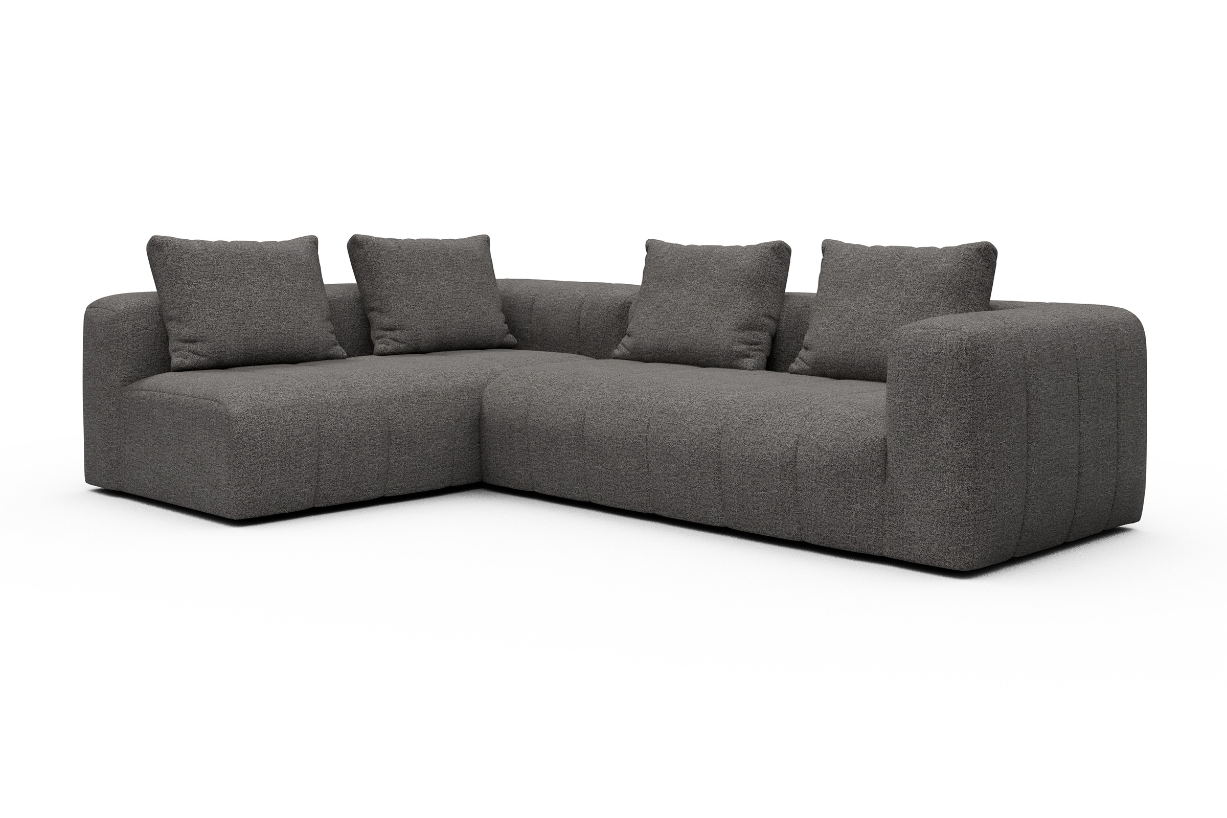 Ecksofa Hugo 2x 2,5-Sitzer Armlehne rechts Carreno-Salt-and-Pepper