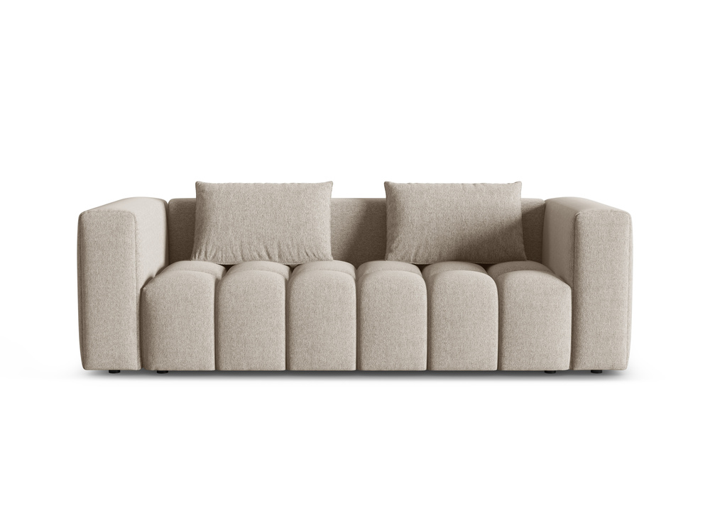 Cosmopolitan Design Schlafsofa Verona 3-Sitzer mit Bettkasten Strukturierter Stoff Sorella Sand