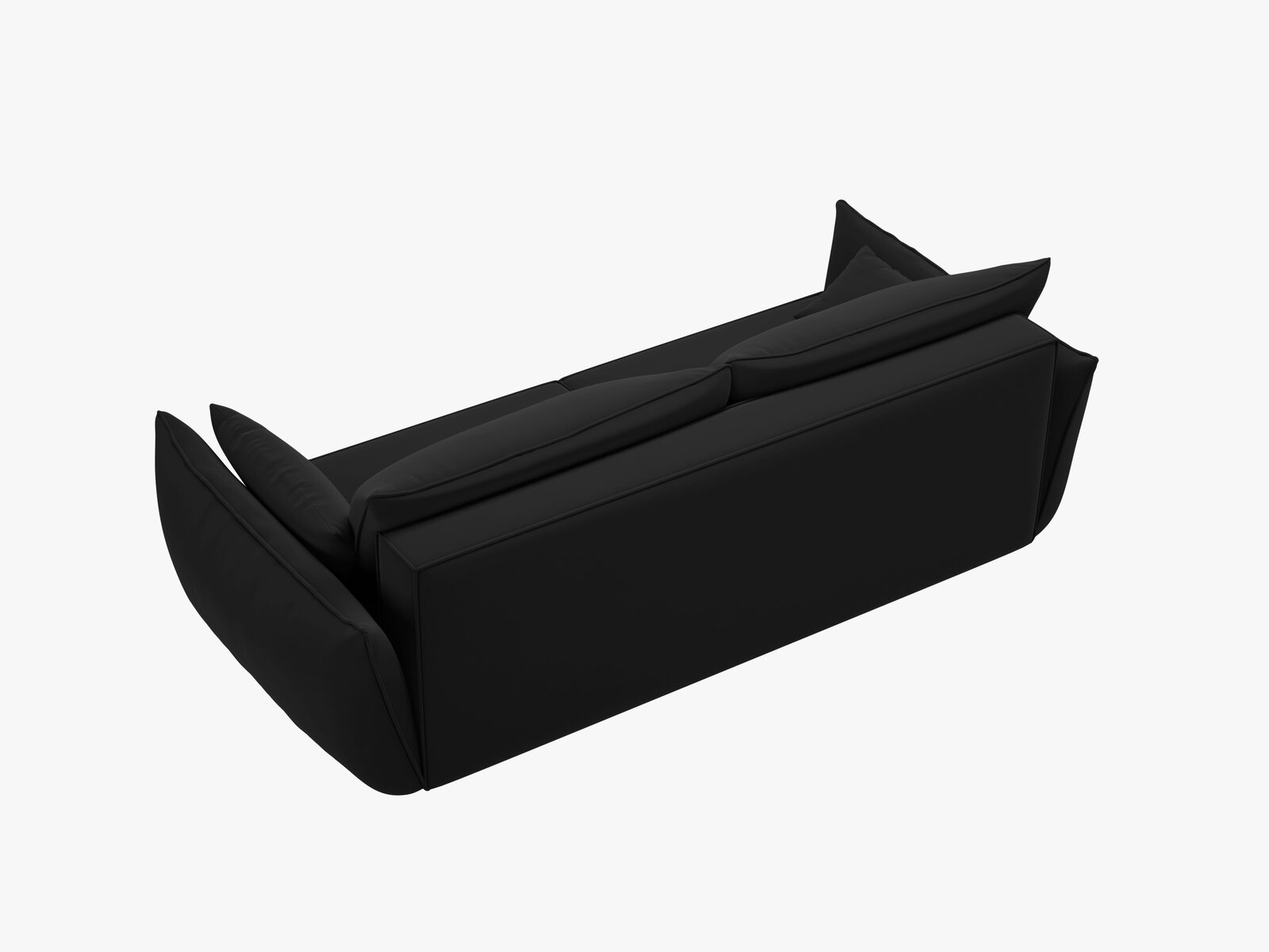 Micadoni Kaelle Schlafsofa 3-Sitzer mit Bettkasten Samt Bluvel Schwarz