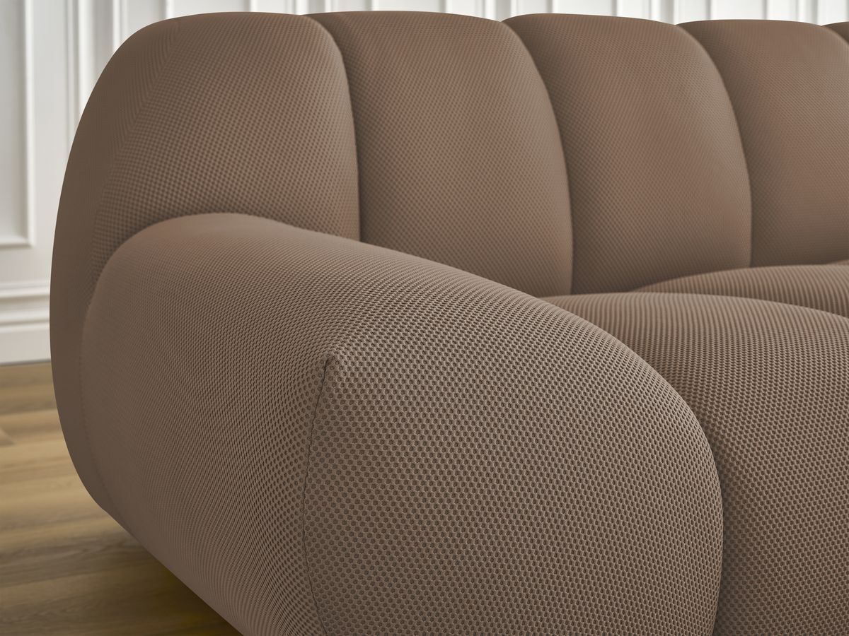 Bobochic Hayden Sofa 3-Sitzer Mesh-Stoff Braun